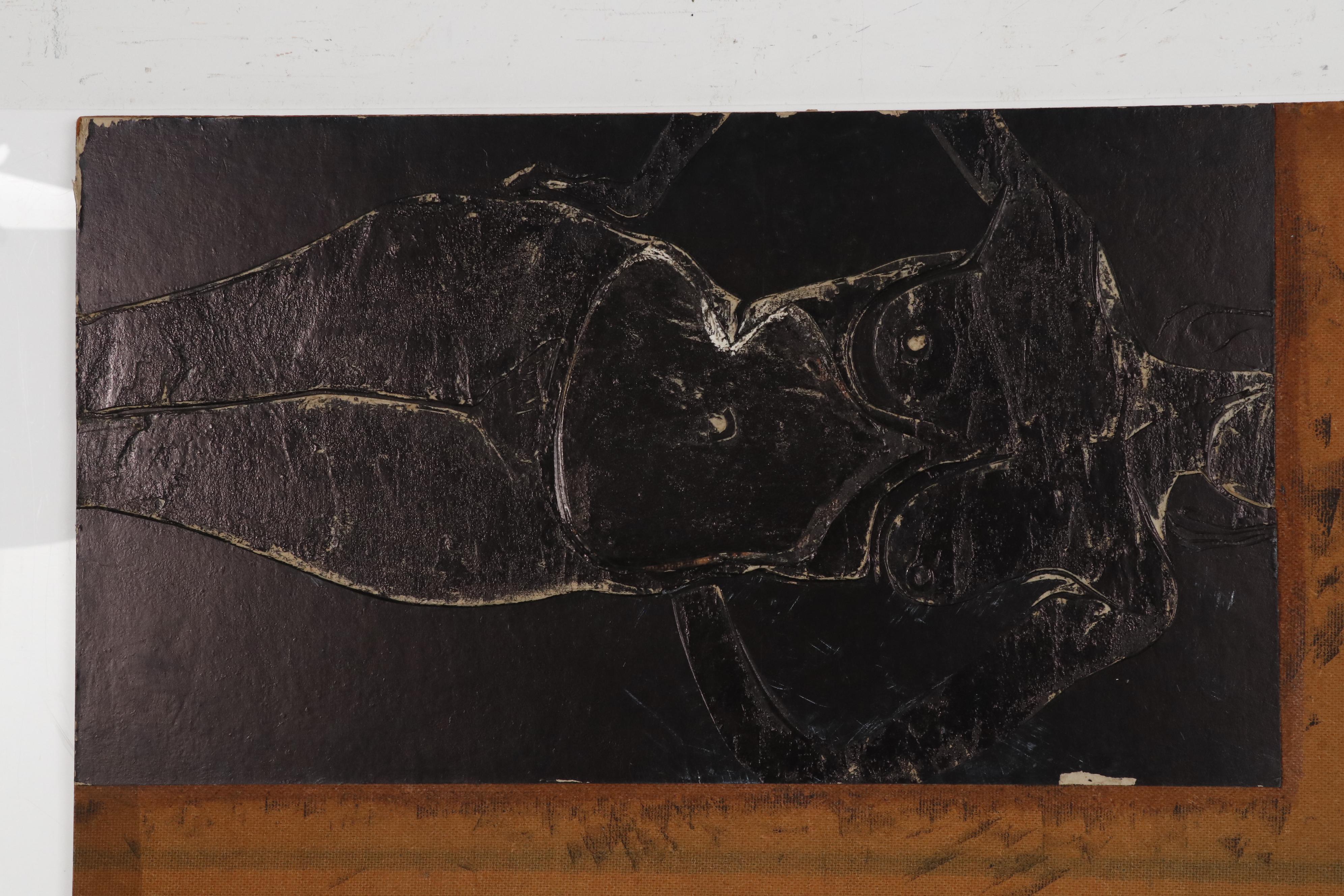 Leonard Maurer Abstract Figural Oil Painting, 1958