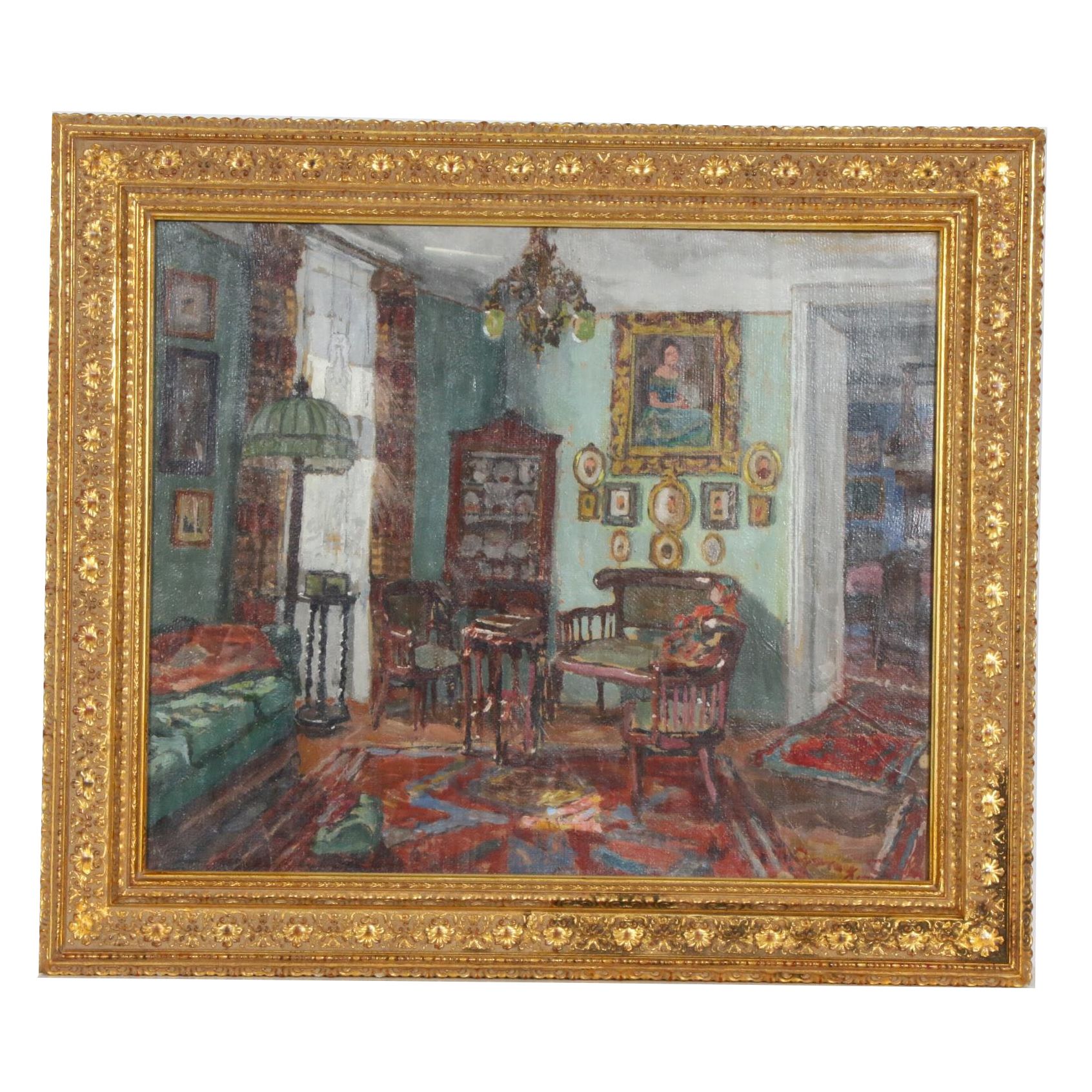 Parlor Scene Oil Painting