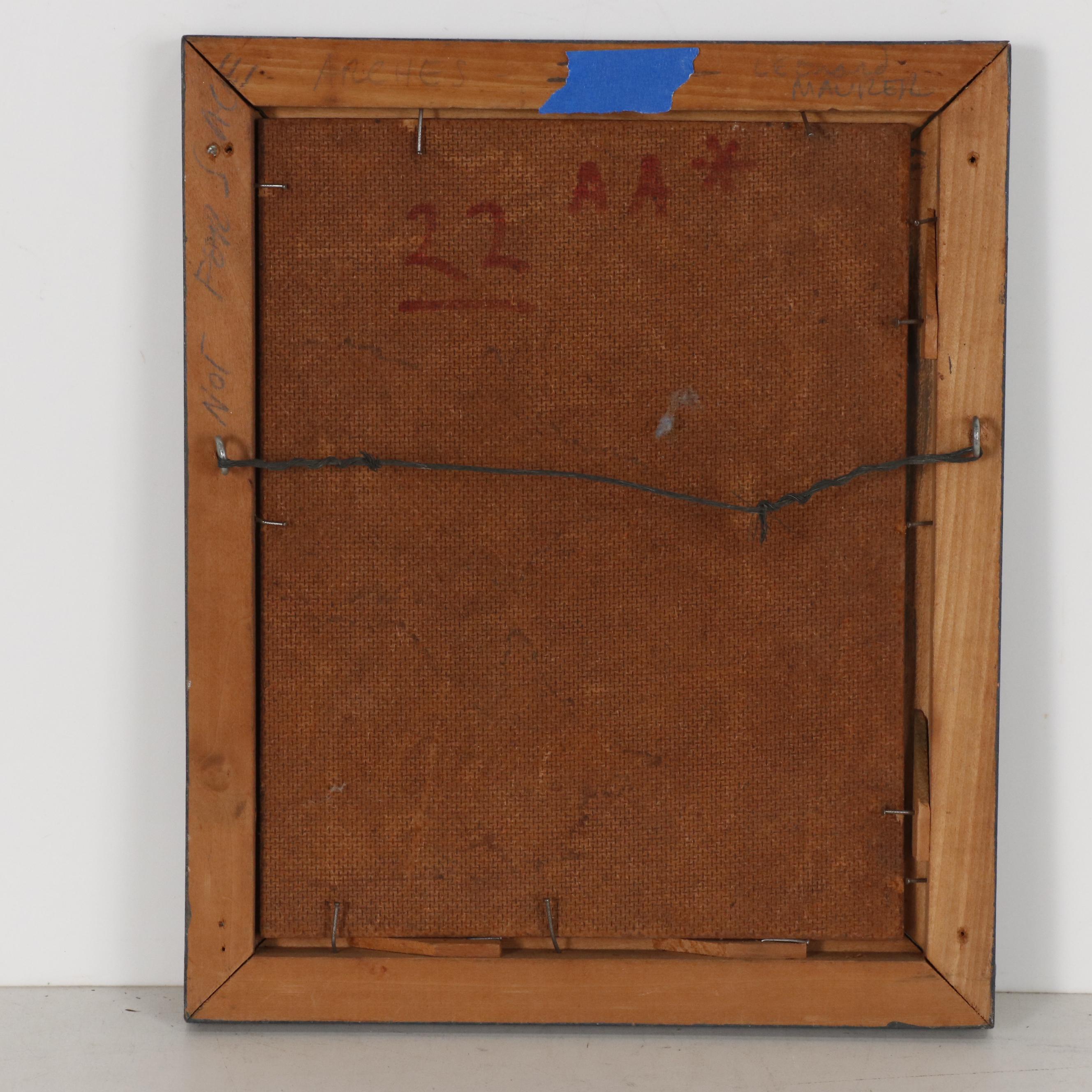 Leonard Maurer Embellished Casein Painting, 1955