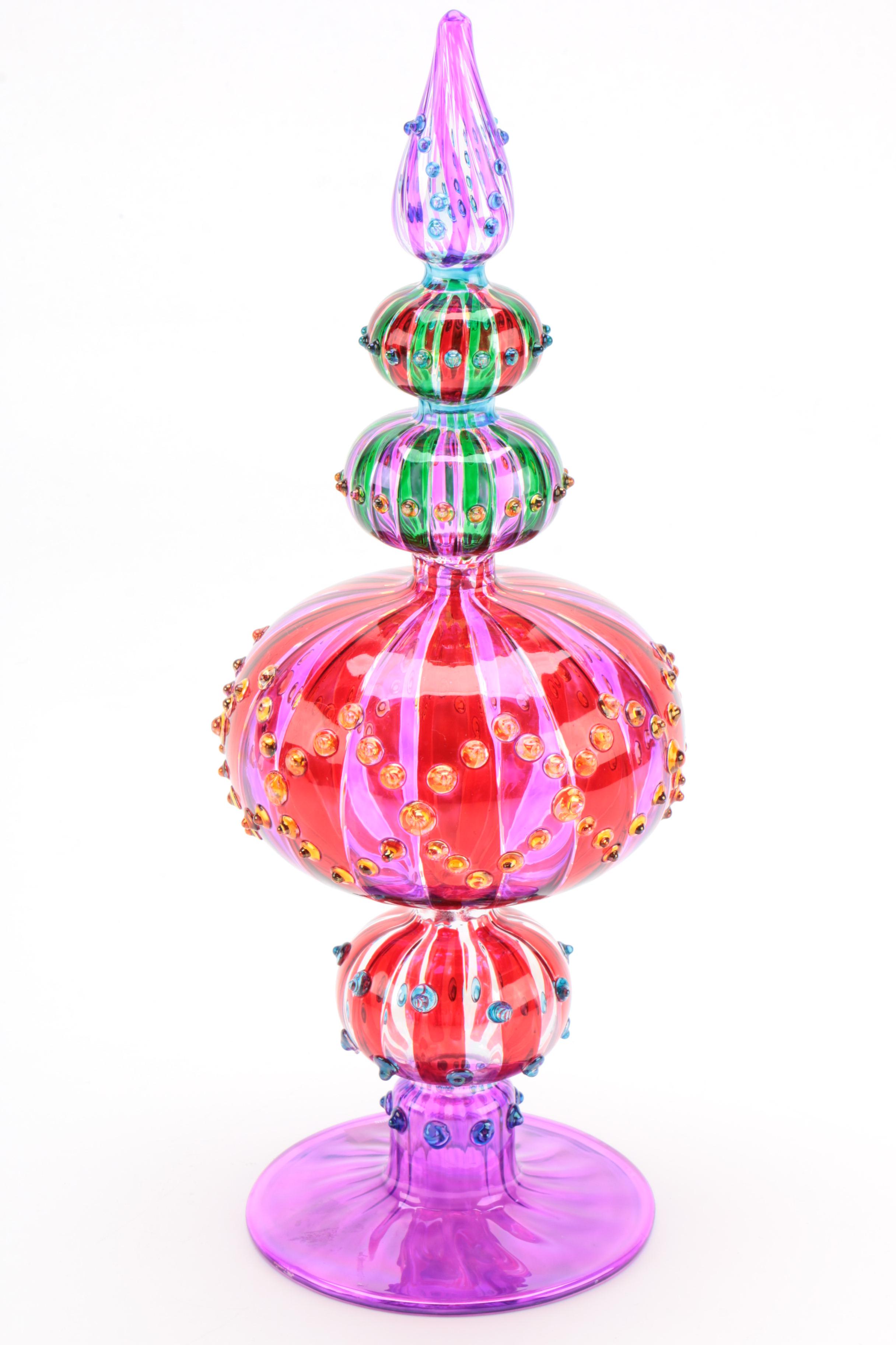 Marquis by Waterford Amethyst Venetian Collection "Carnivale" Glass Tree Topper