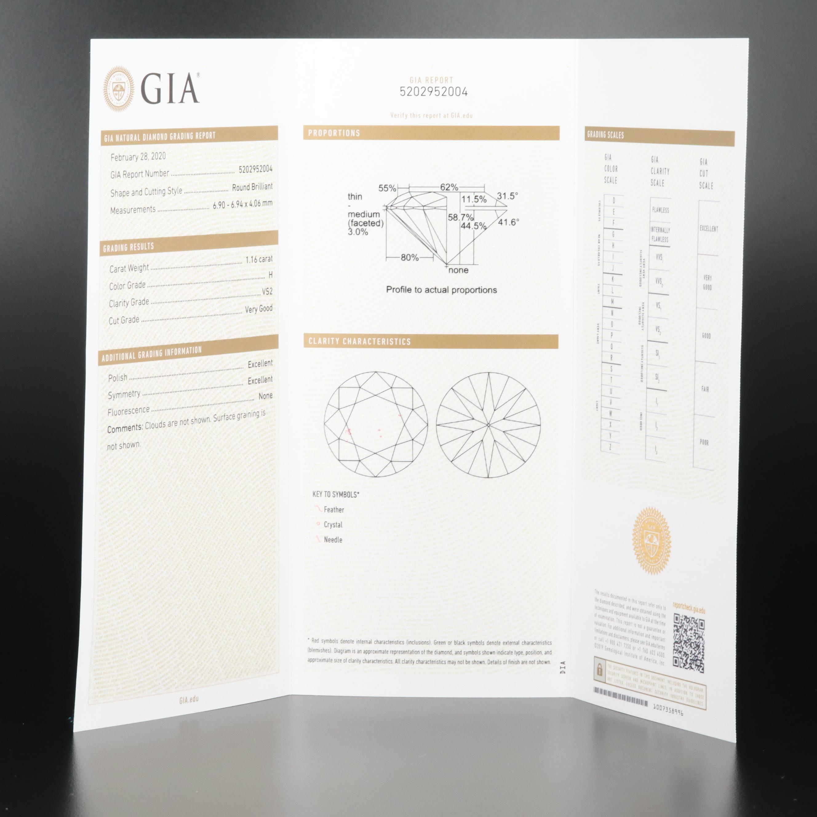Tiffany & Co. Platinum 1.66 CTW Diamond Mounting with GIA Report