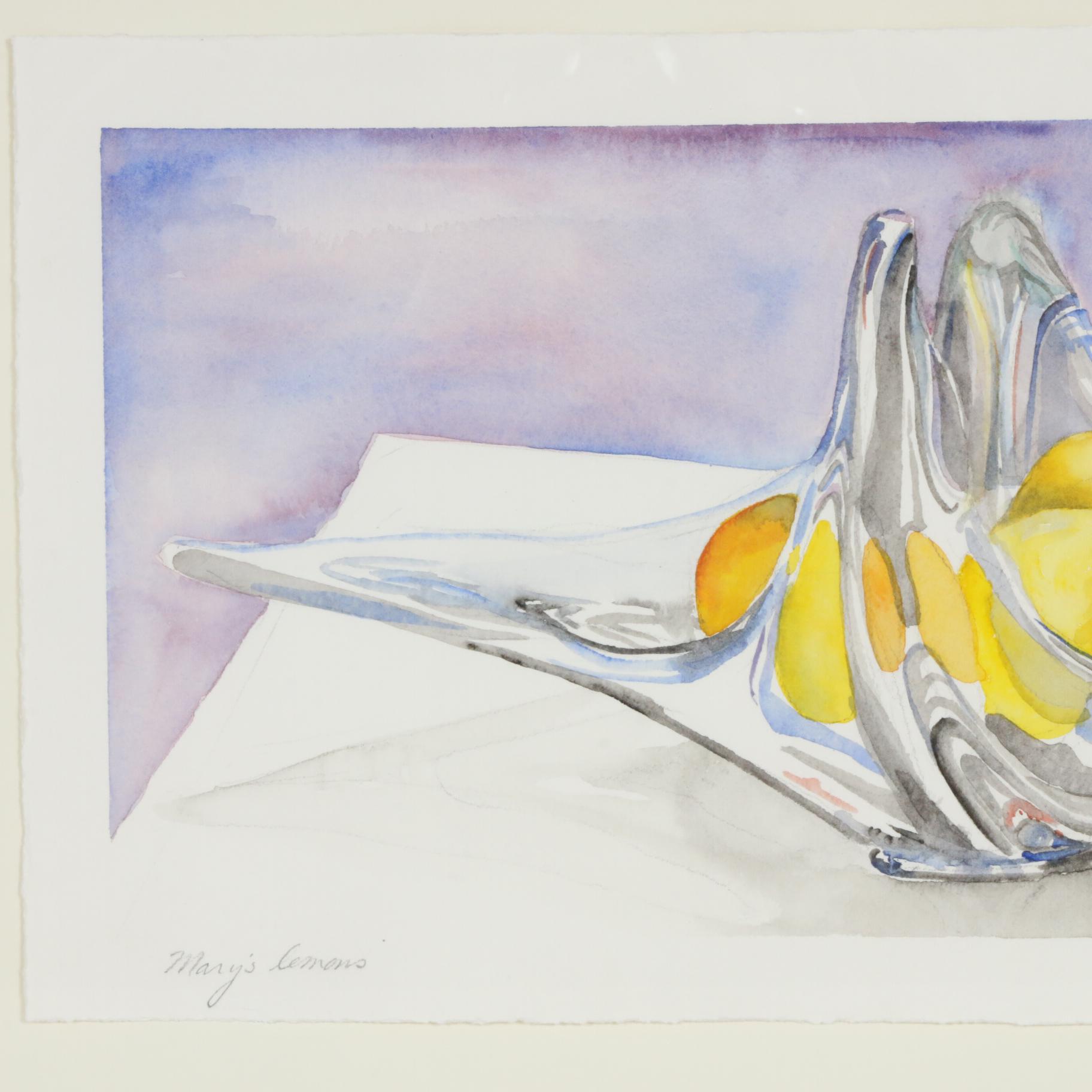 Robin King Collier Watercolor Painting "Mary's Lemons"