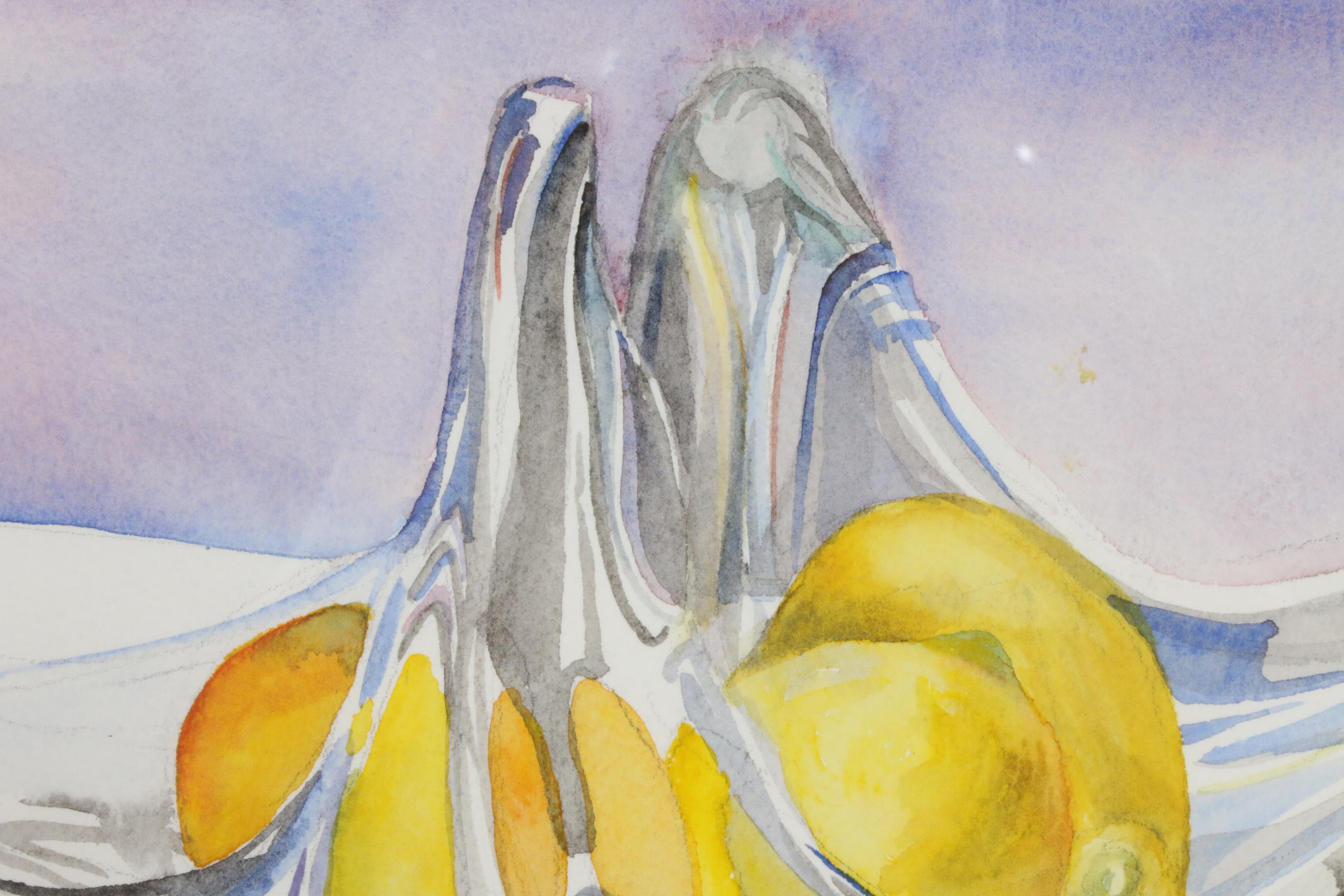 Robin King Collier Watercolor Painting "Mary's Lemons"