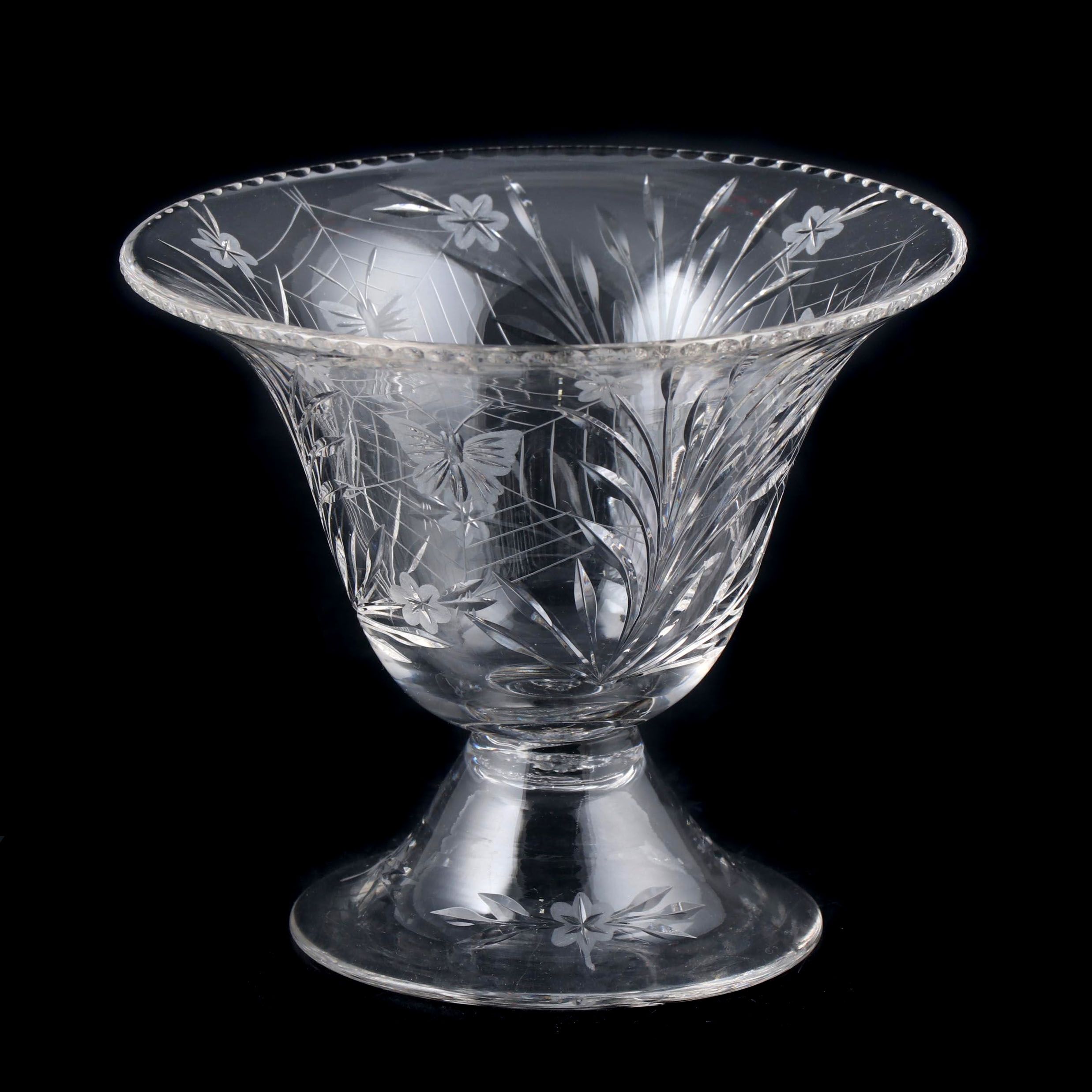 Pairpoint "Colias" Cut Crystal Compote, Mid-20th Century