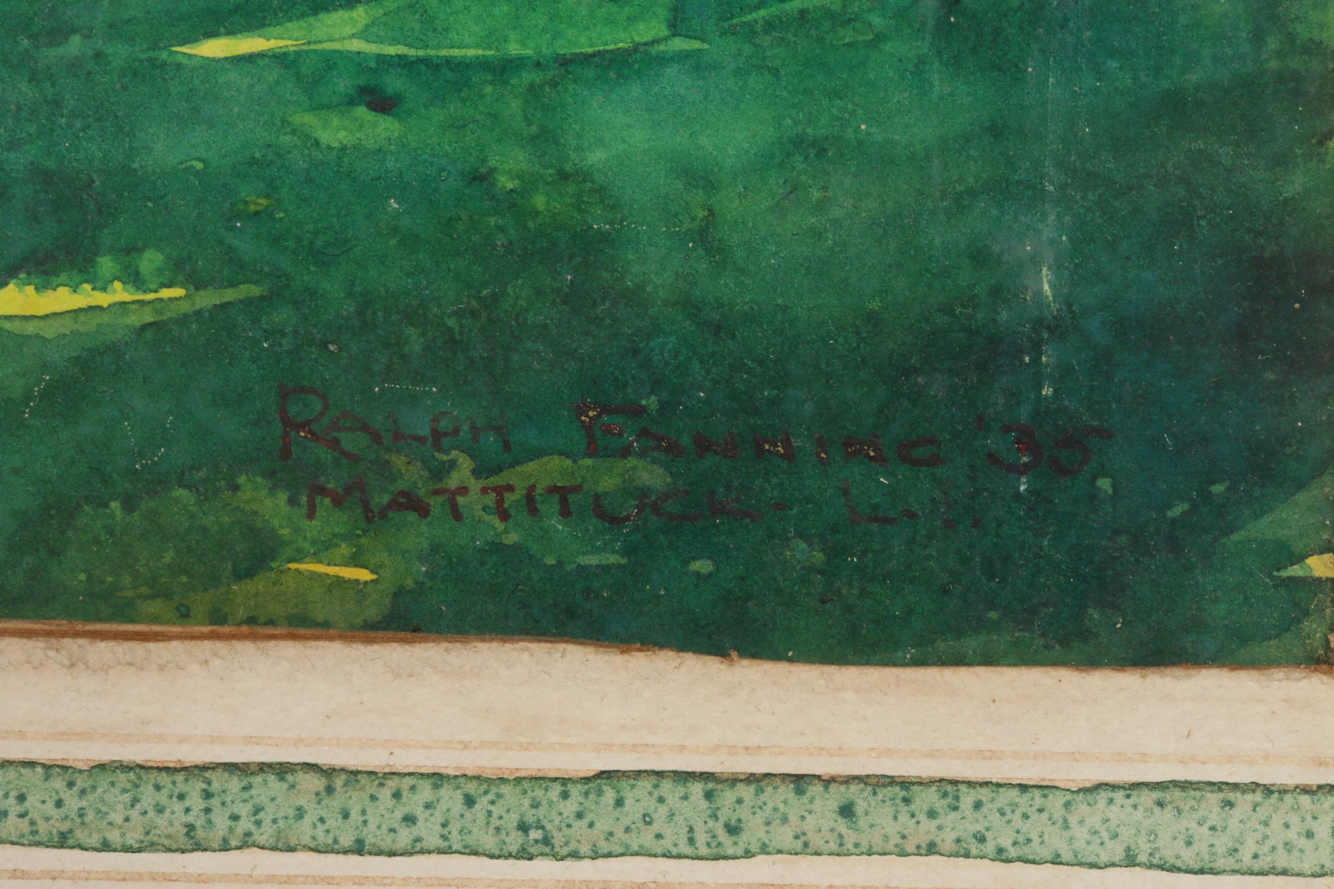 Ralph Fanning Watercolor Painting "Mattituck Presbyterian Church", 20th Century