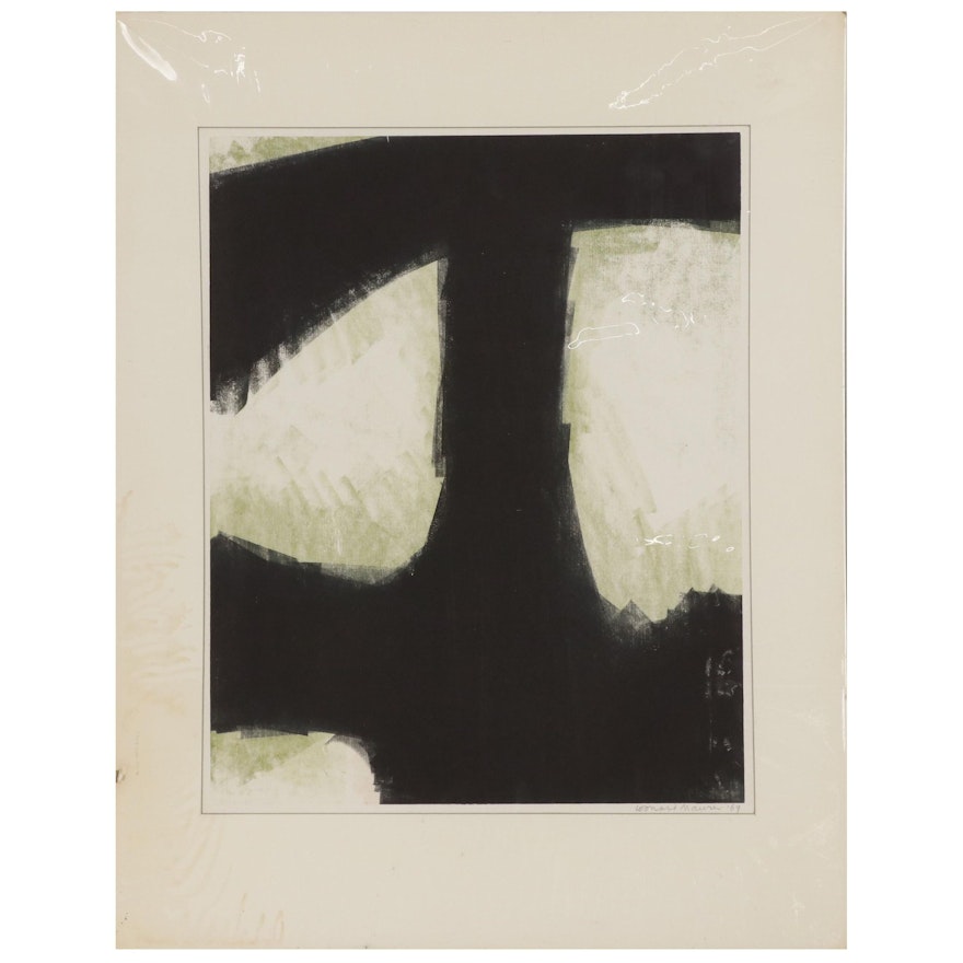 Leonard Maurer Abstract Monotype, 1969