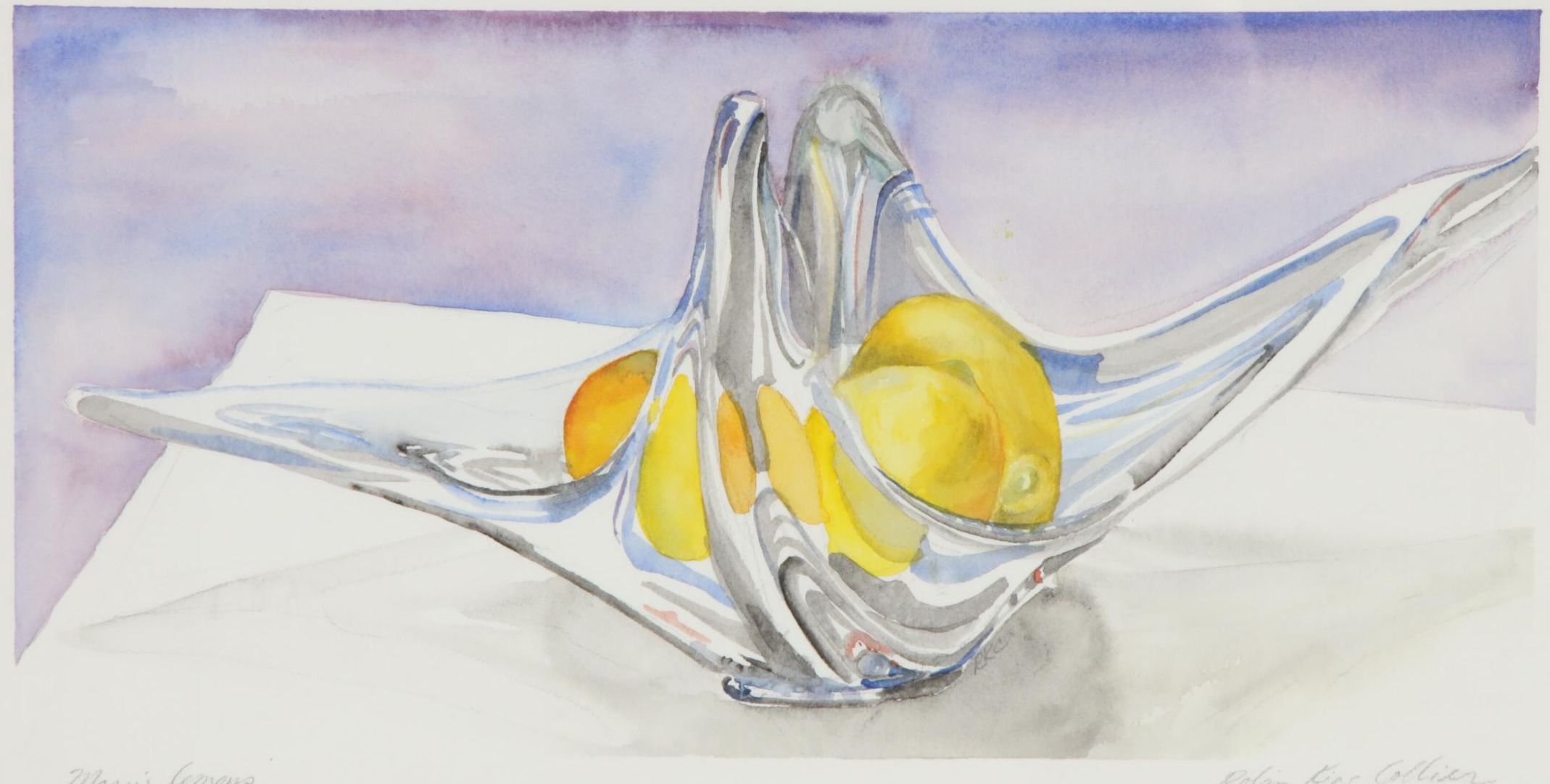 Robin King Collier Watercolor Painting "Mary's Lemons"