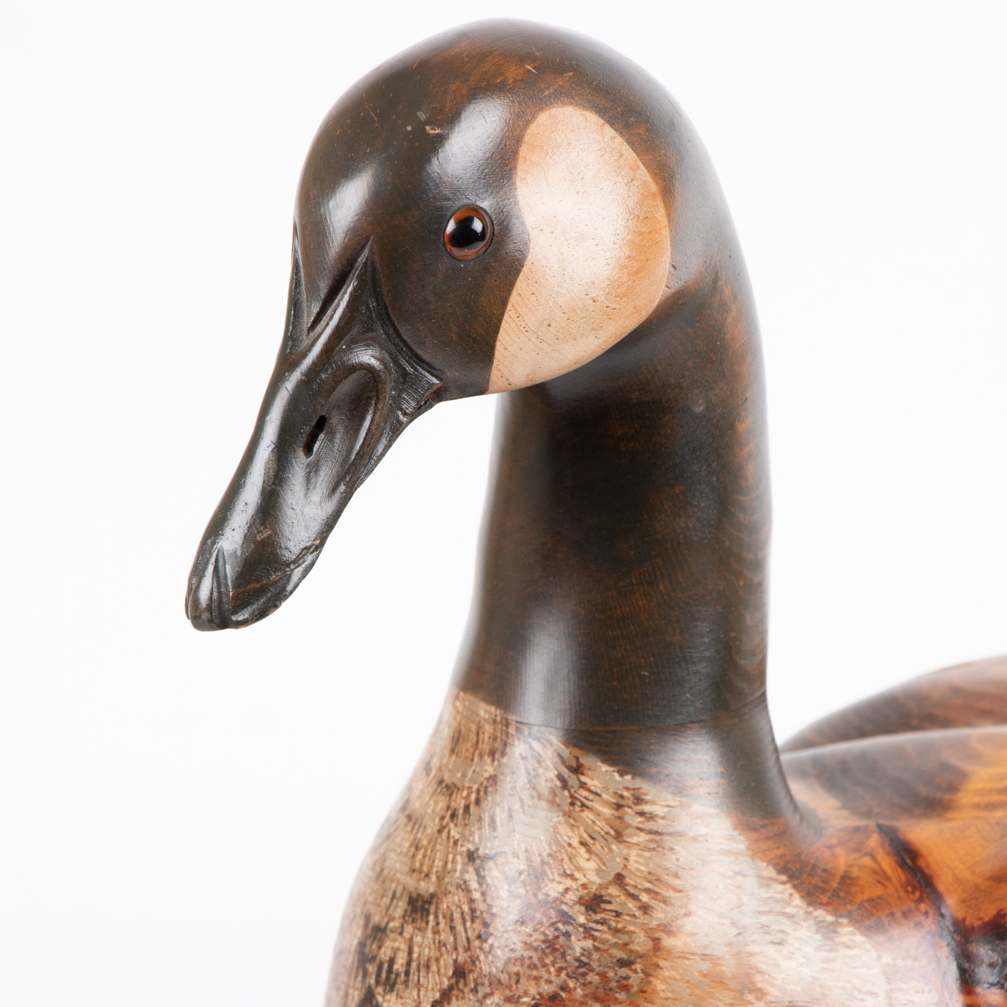 Tom Taber Carved, Painted, and Metal-Mounted Canadian Goose Decoy