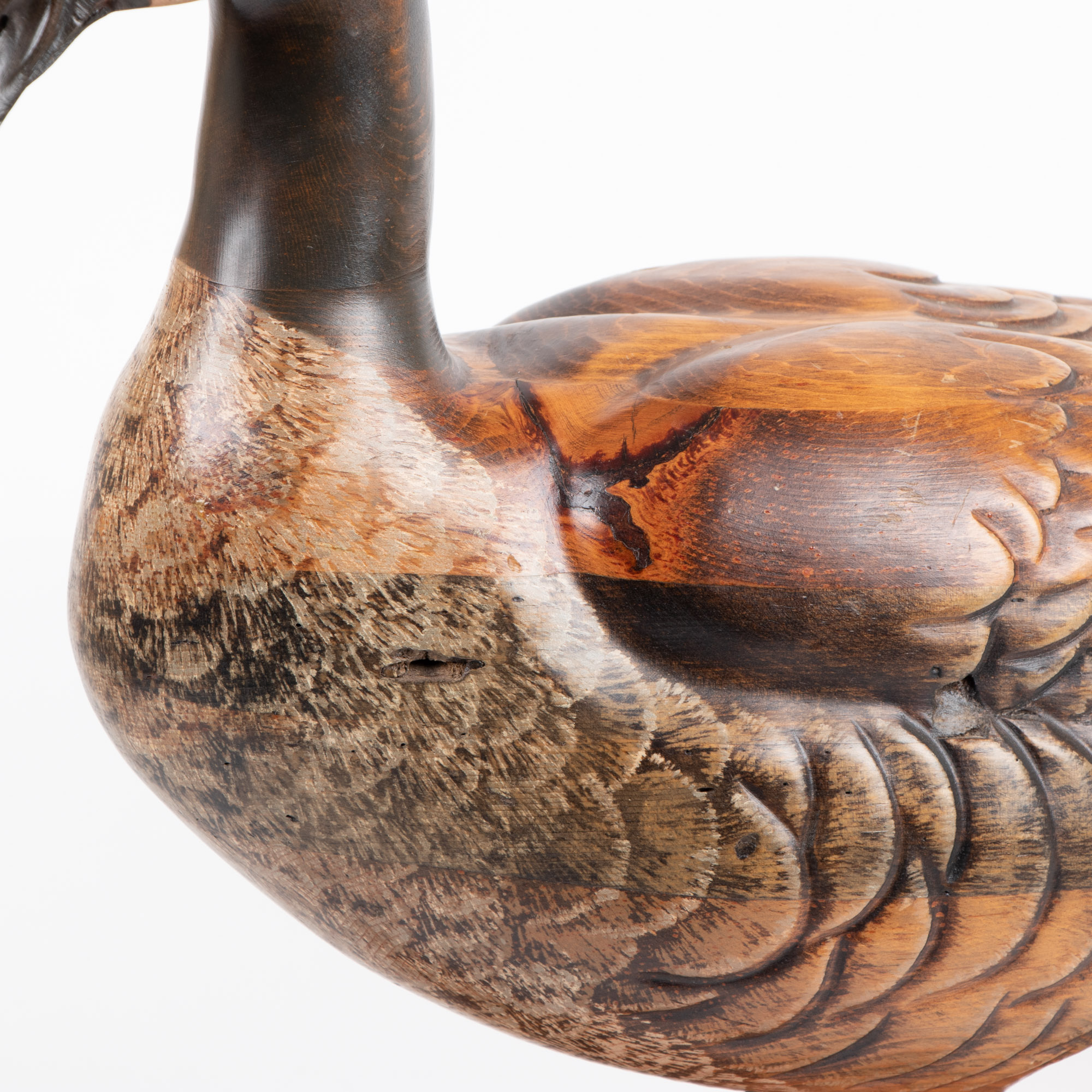Tom Taber Carved, Painted, and Metal-Mounted Canadian Goose Decoy