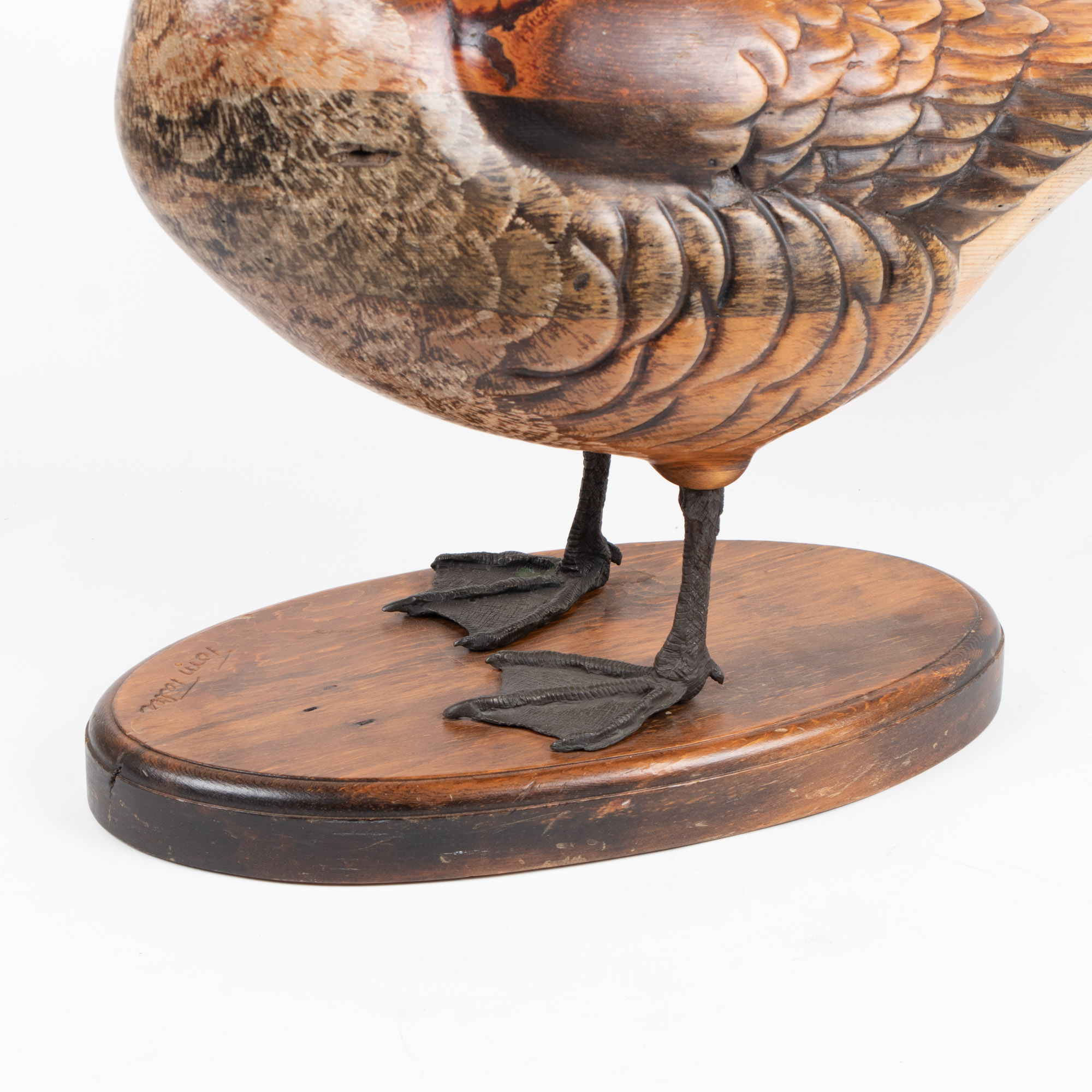 Tom Taber Carved, Painted, and Metal-Mounted Canadian Goose Decoy