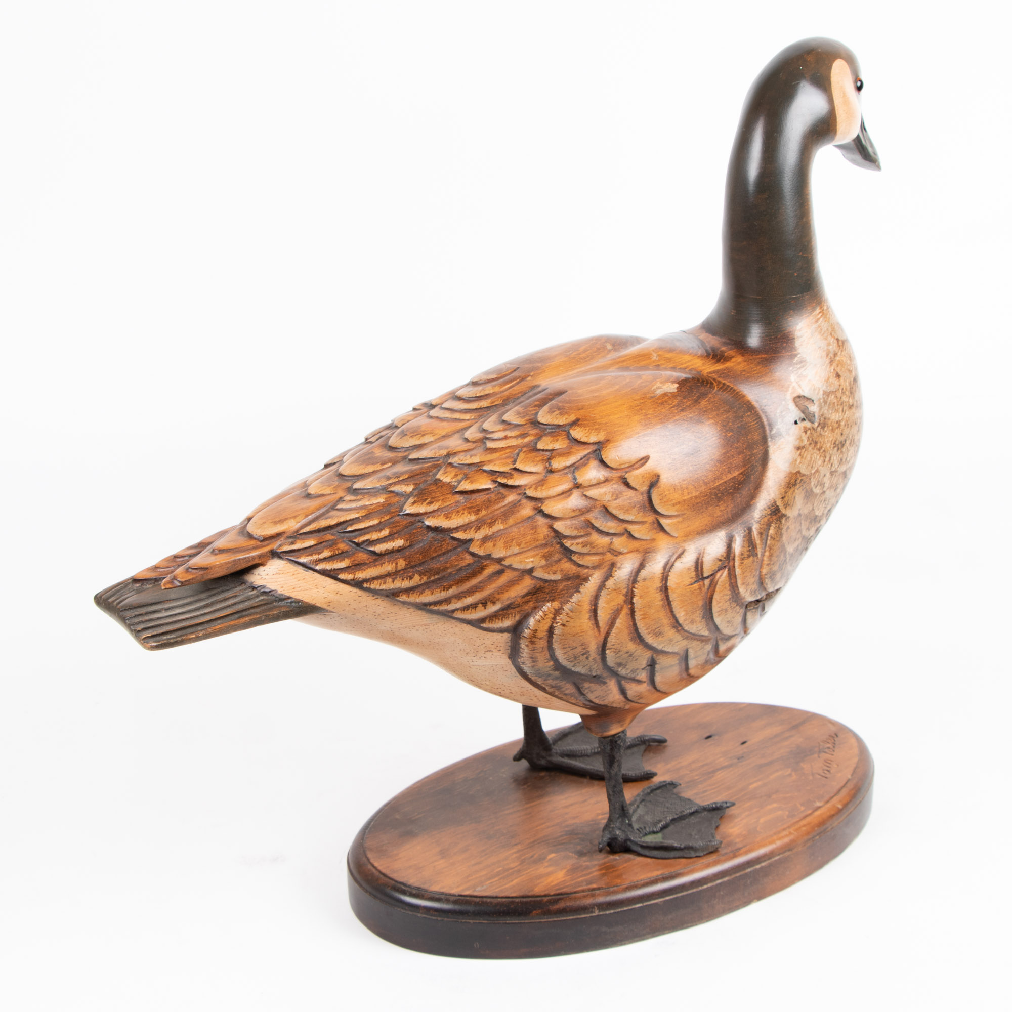 Tom Taber Carved, Painted, and Metal-Mounted Canadian Goose Decoy