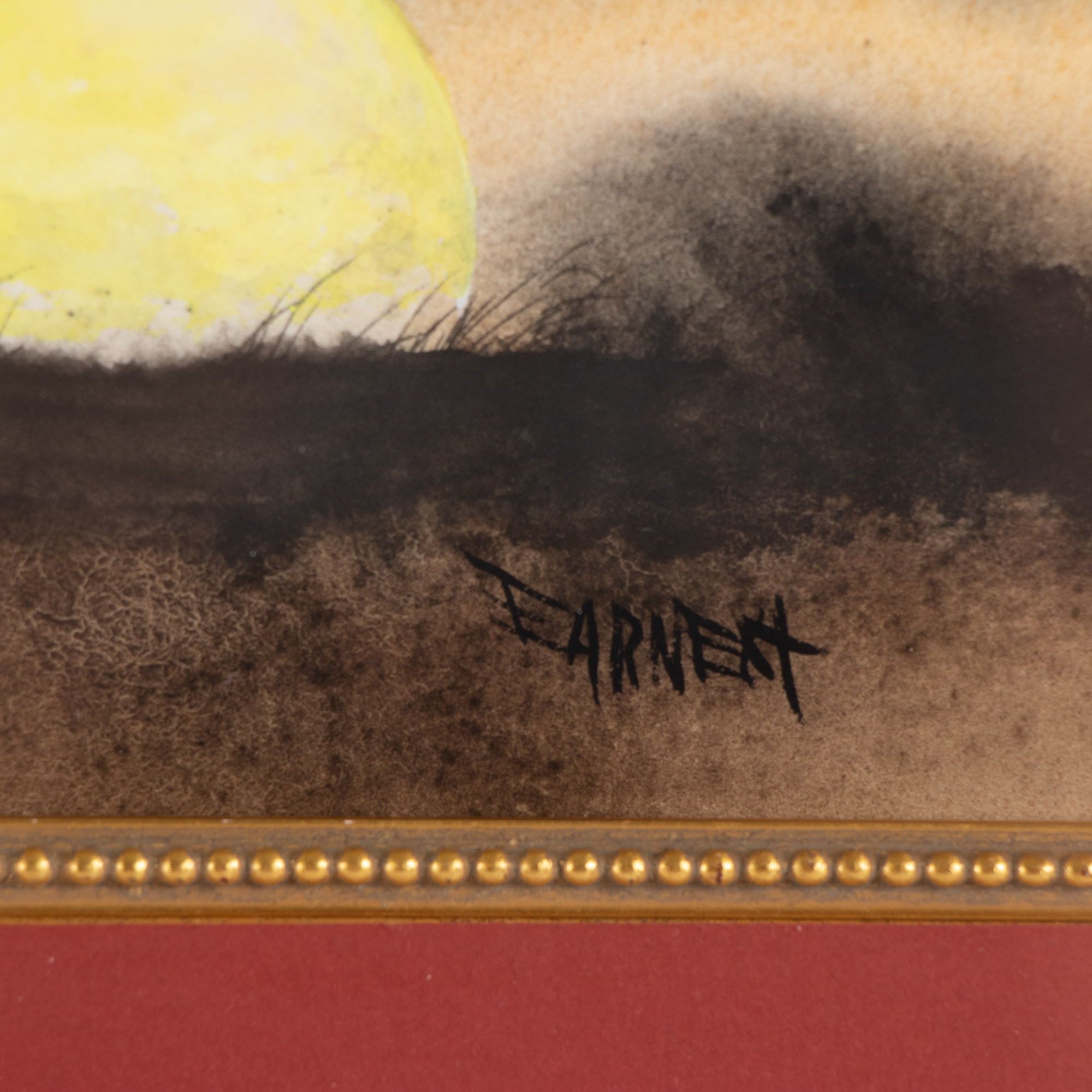 Earnest Williams Watercolor Painting of Rural Barns