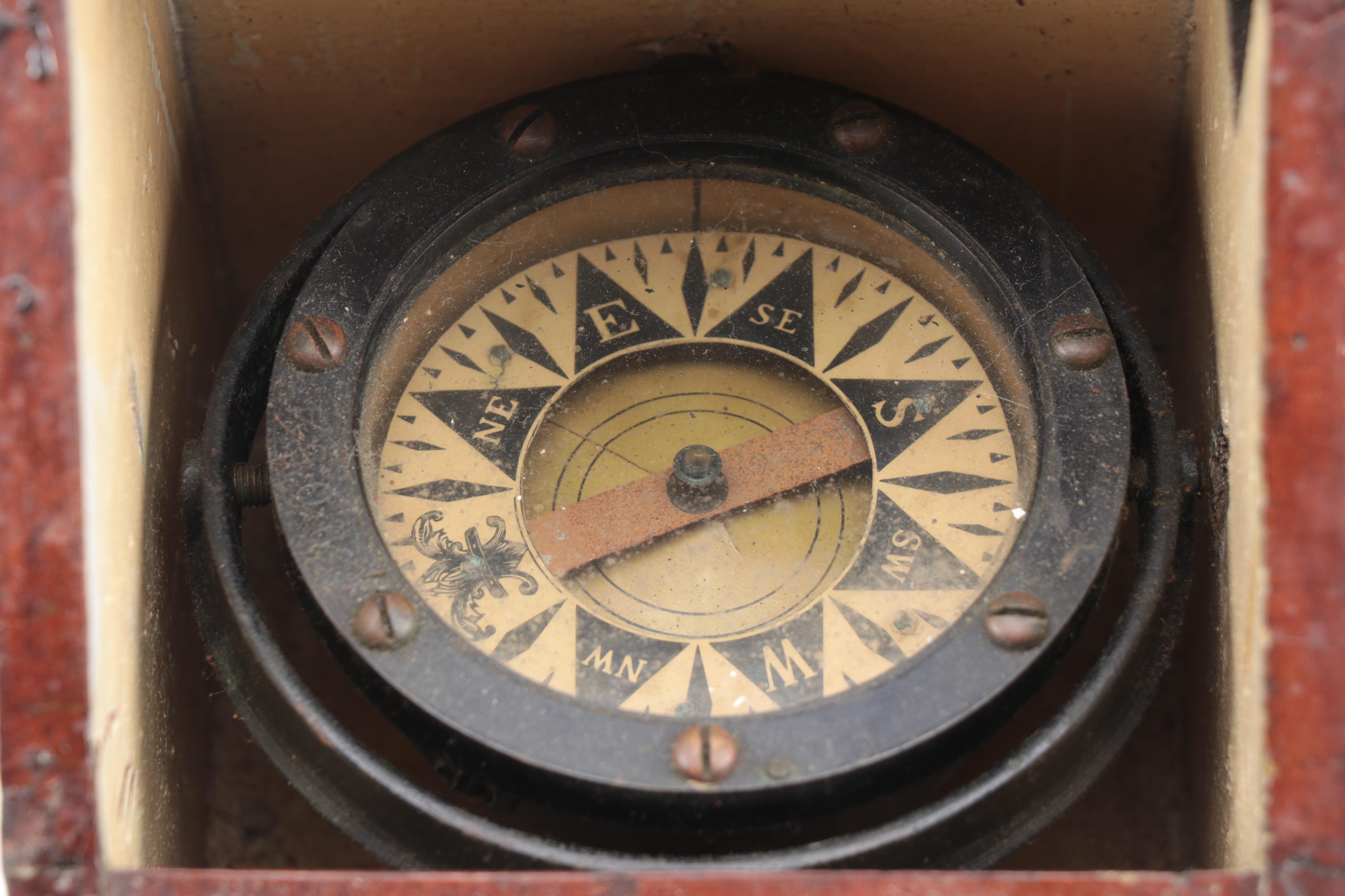 Nautical Gimbal Compass in Binnacle Box, Late 19th/Early 20th Century