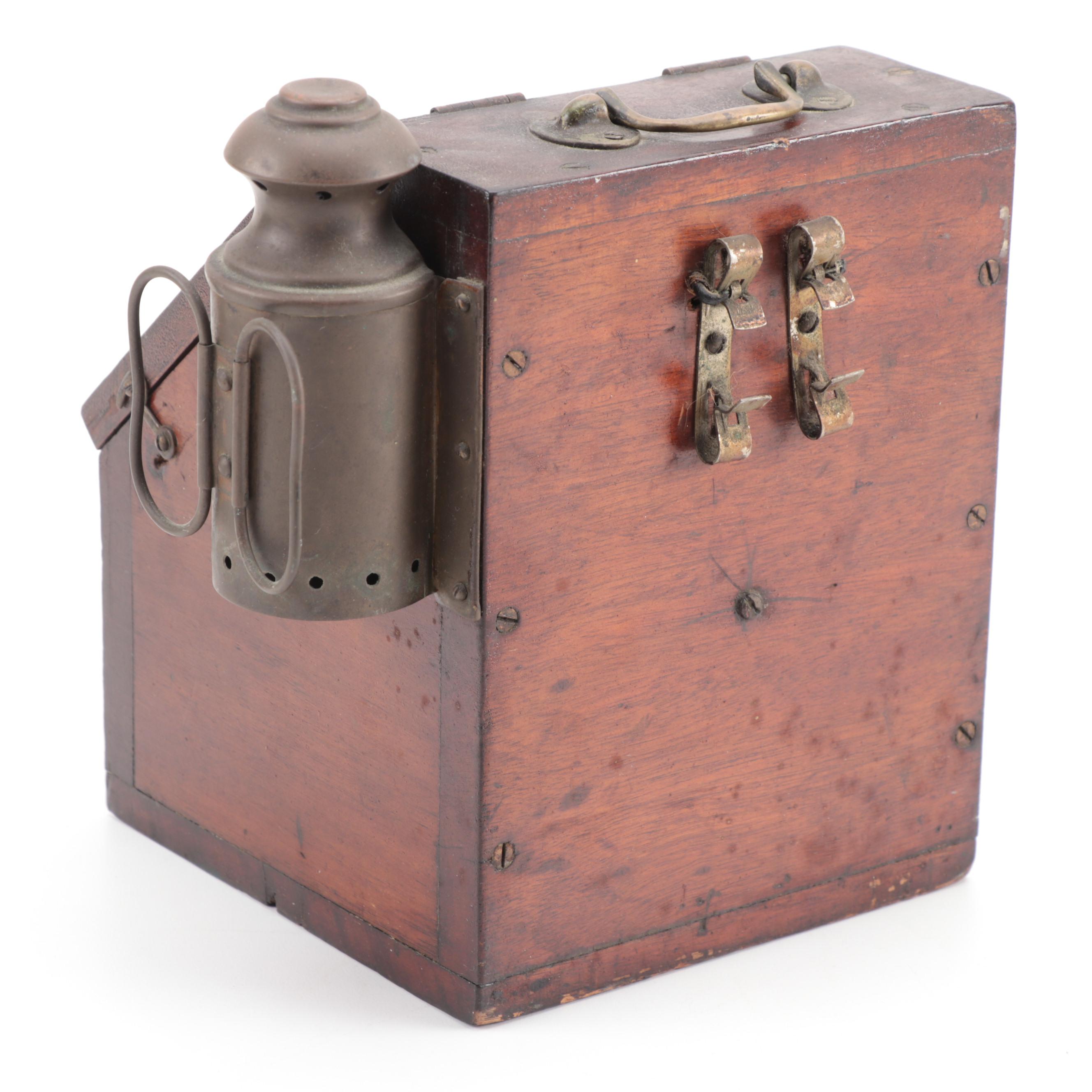 Nautical Gimbal Compass in Binnacle Box, Late 19th/Early 20th Century