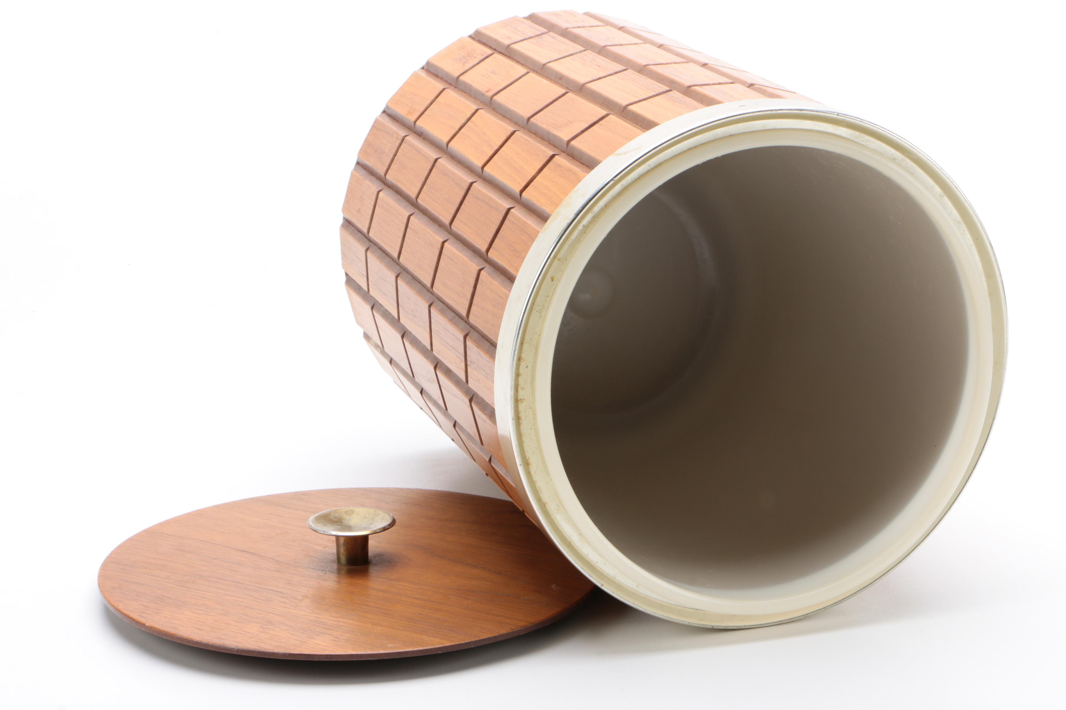 Mid Century Modern Wooden Ice Bucket