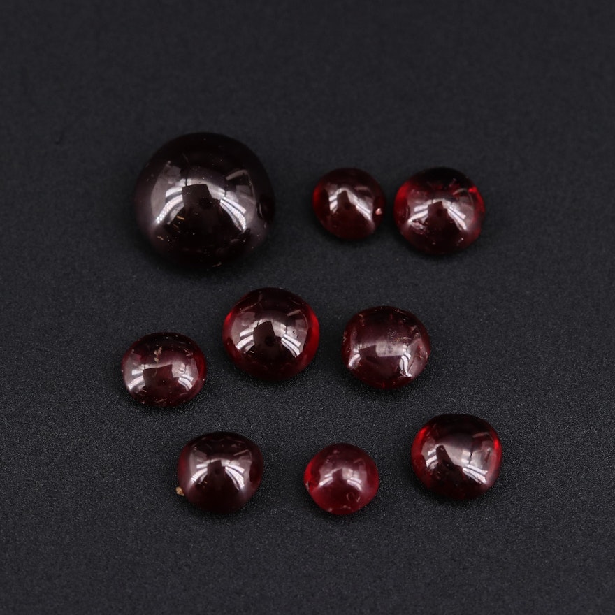 Loose 13.85 CTW Near Round Garnet Cabochons