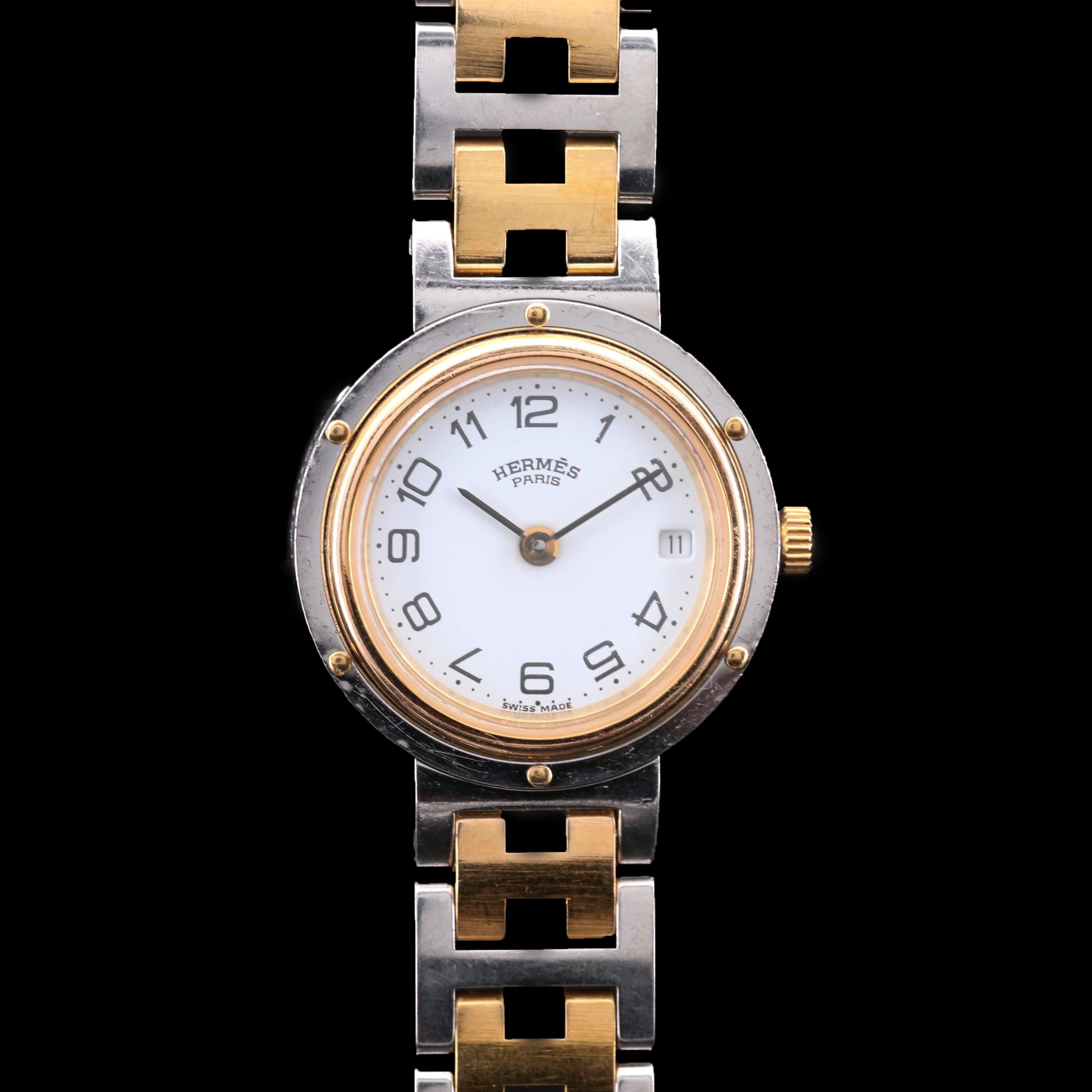 Hermès Clipper Two Tone Stainless Steel Quartz Watch