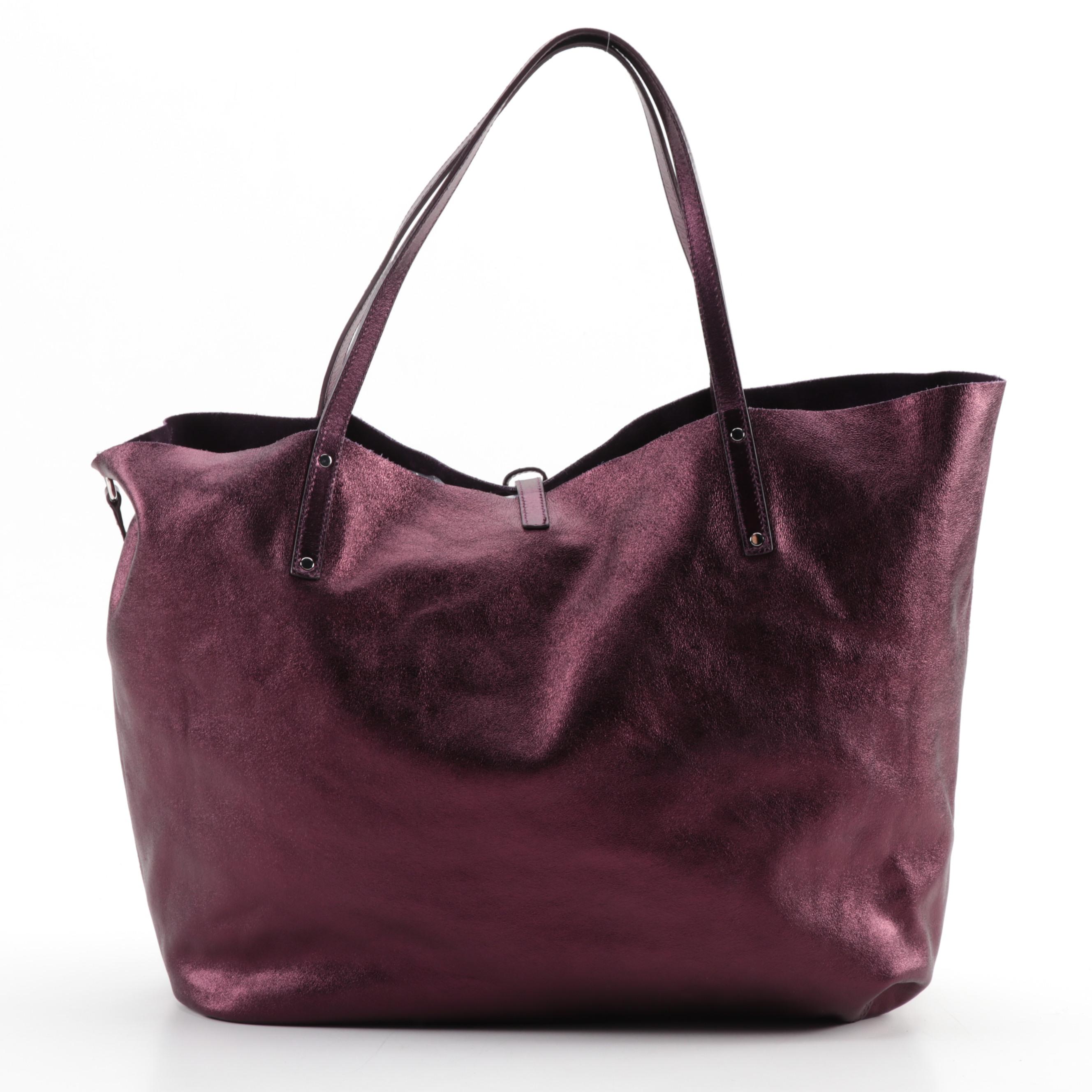 Tiffany & Co. Grand Reversible Tote in Metallic Leather and Suede with Pouch
