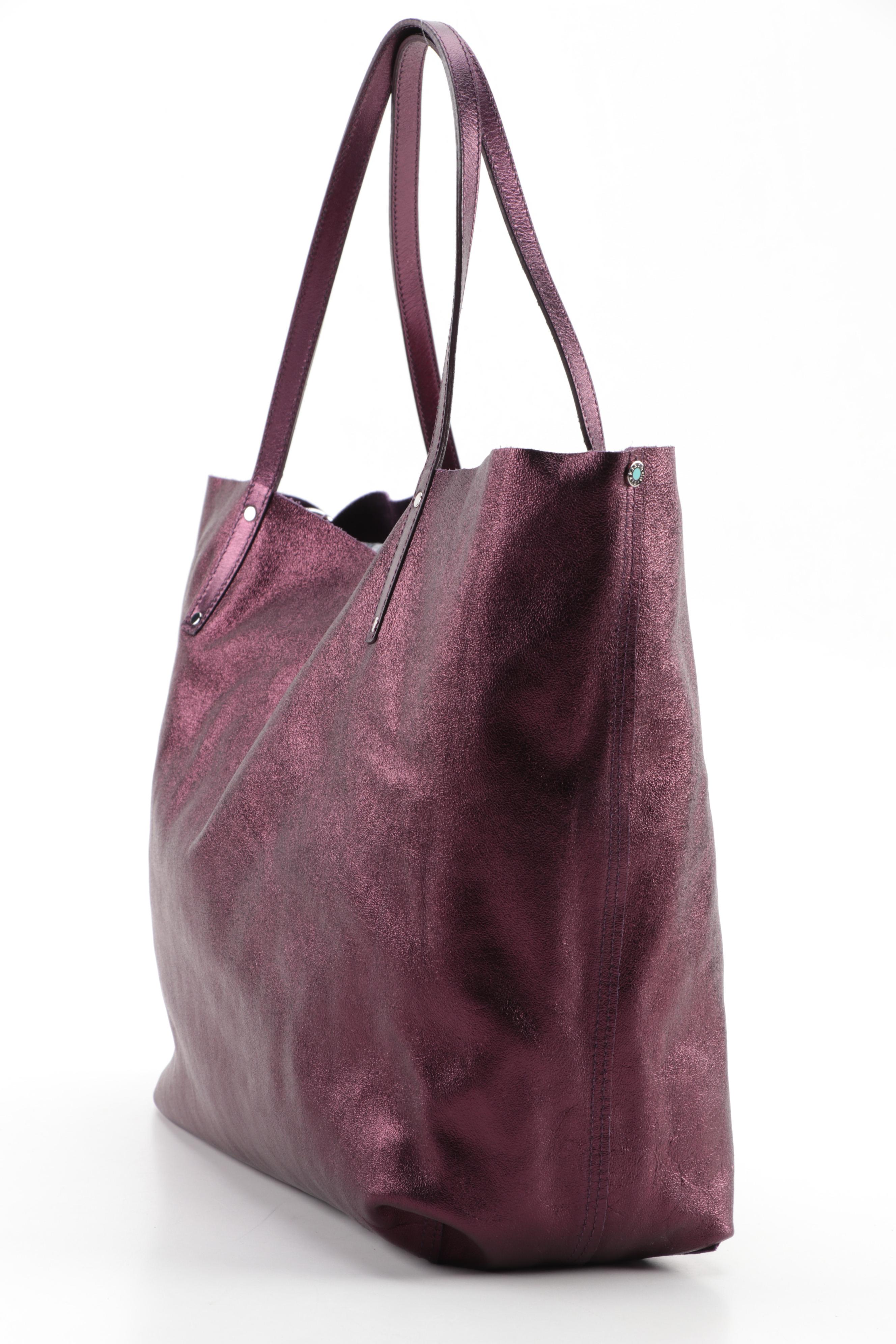 Tiffany & Co. Grand Reversible Tote in Metallic Leather and Suede with Pouch