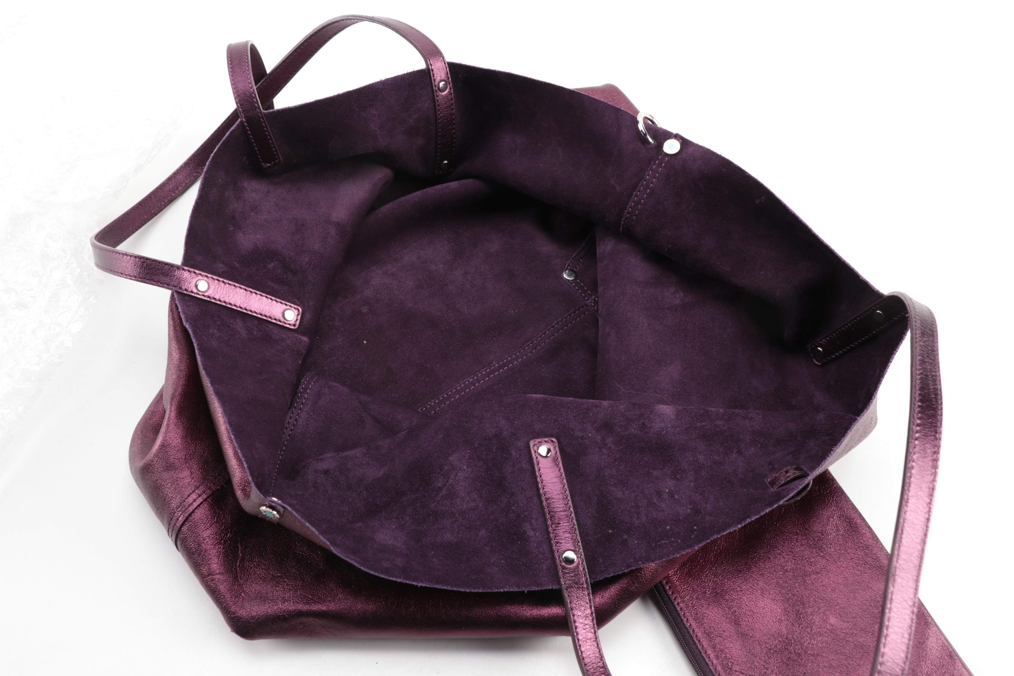 Tiffany & Co. Grand Reversible Tote in Metallic Leather and Suede with Pouch