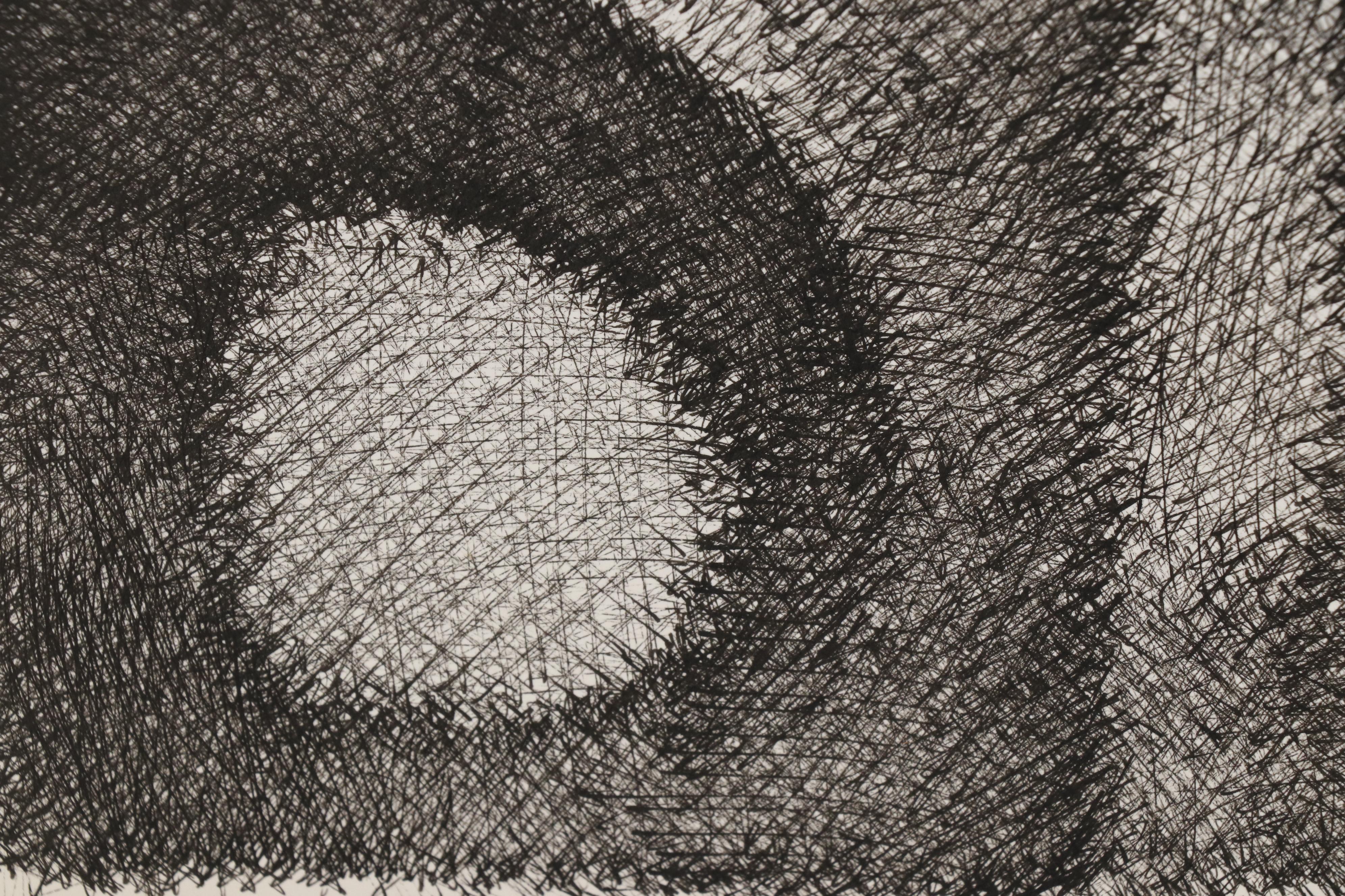 Leonard Maurer Abstract Pen & Ink Drawing, Mid 20th Century