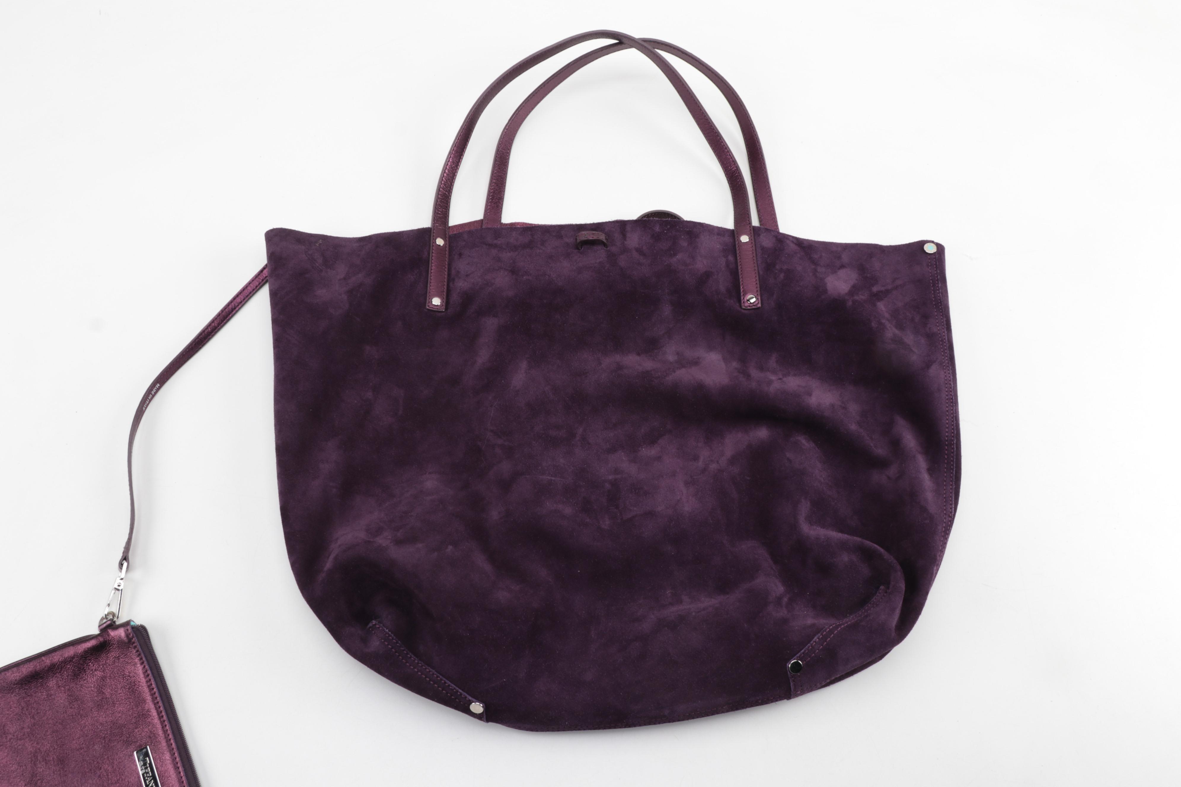 Tiffany & Co. Grand Reversible Tote in Metallic Leather and Suede with Pouch