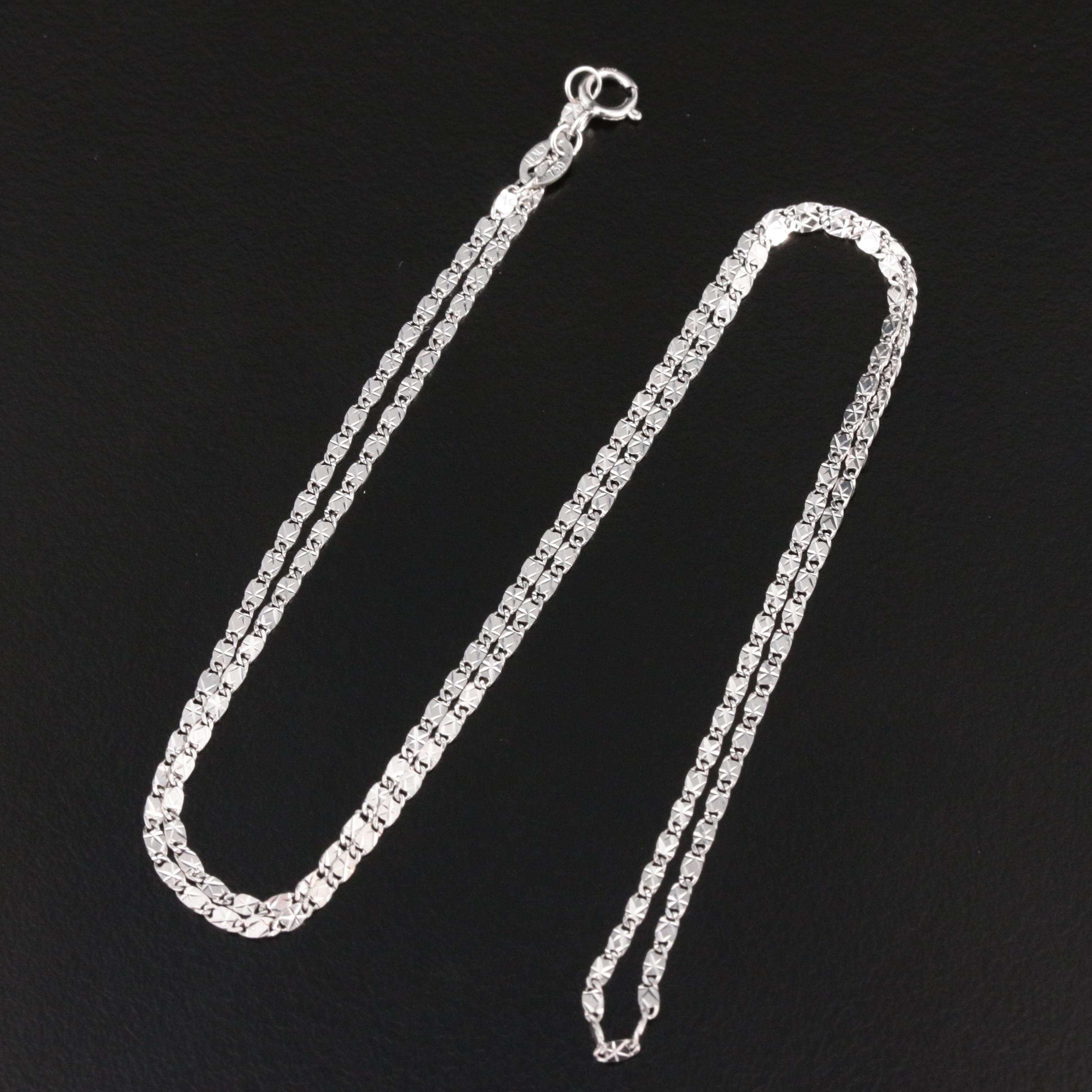 18K White Gold Chain