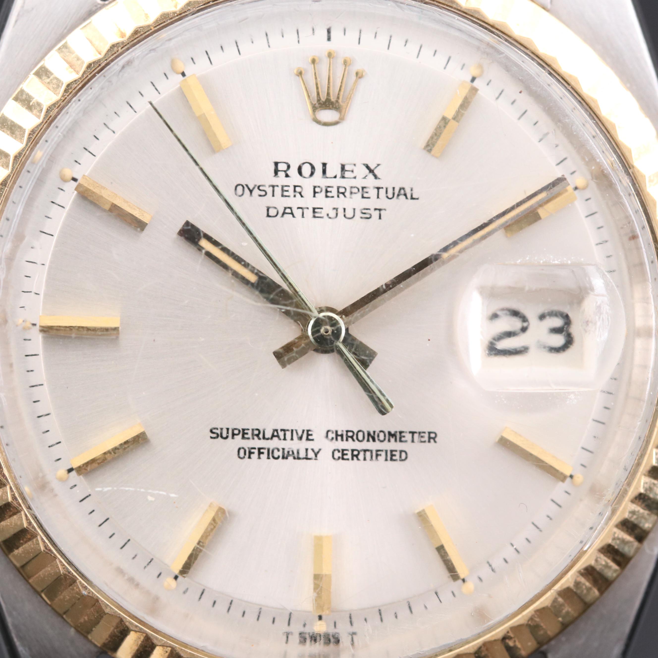 1966 Rolex Datejust 14K Gold and Stainless Steel Automatic Watch