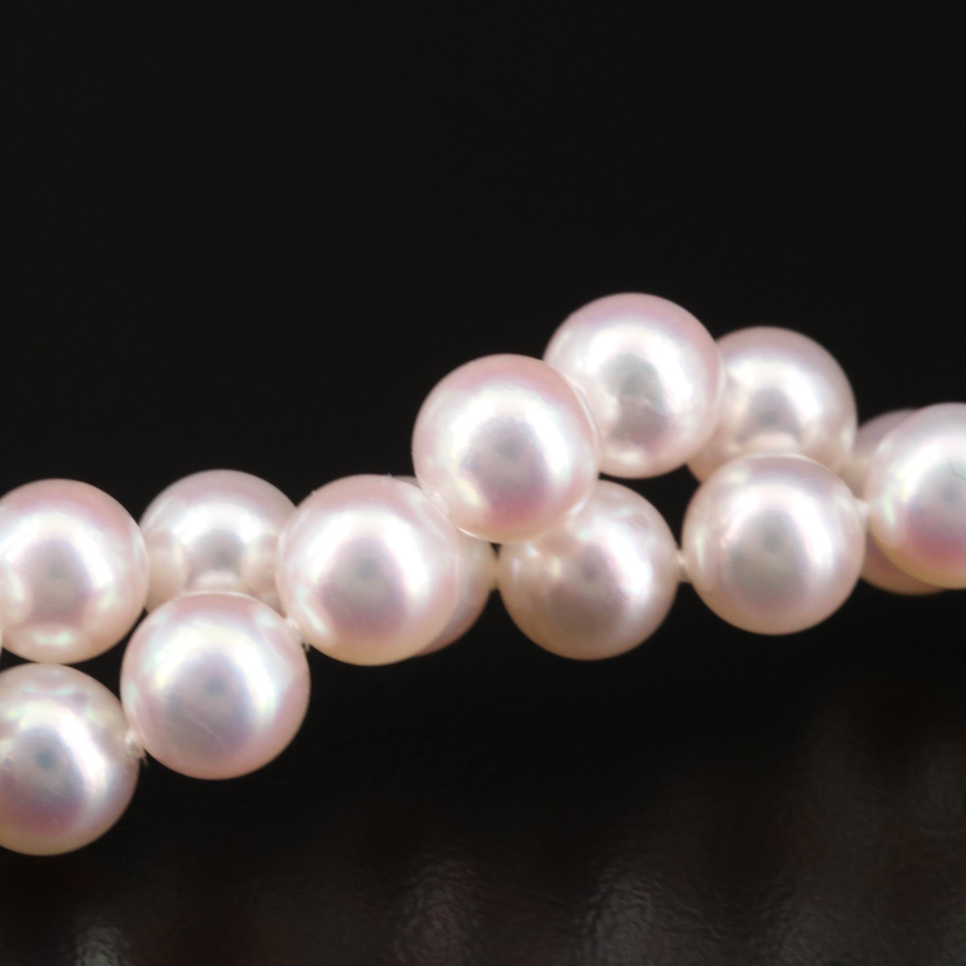 Mikimoto Single Strand Pearl Necklace with 18K Gold Clasp