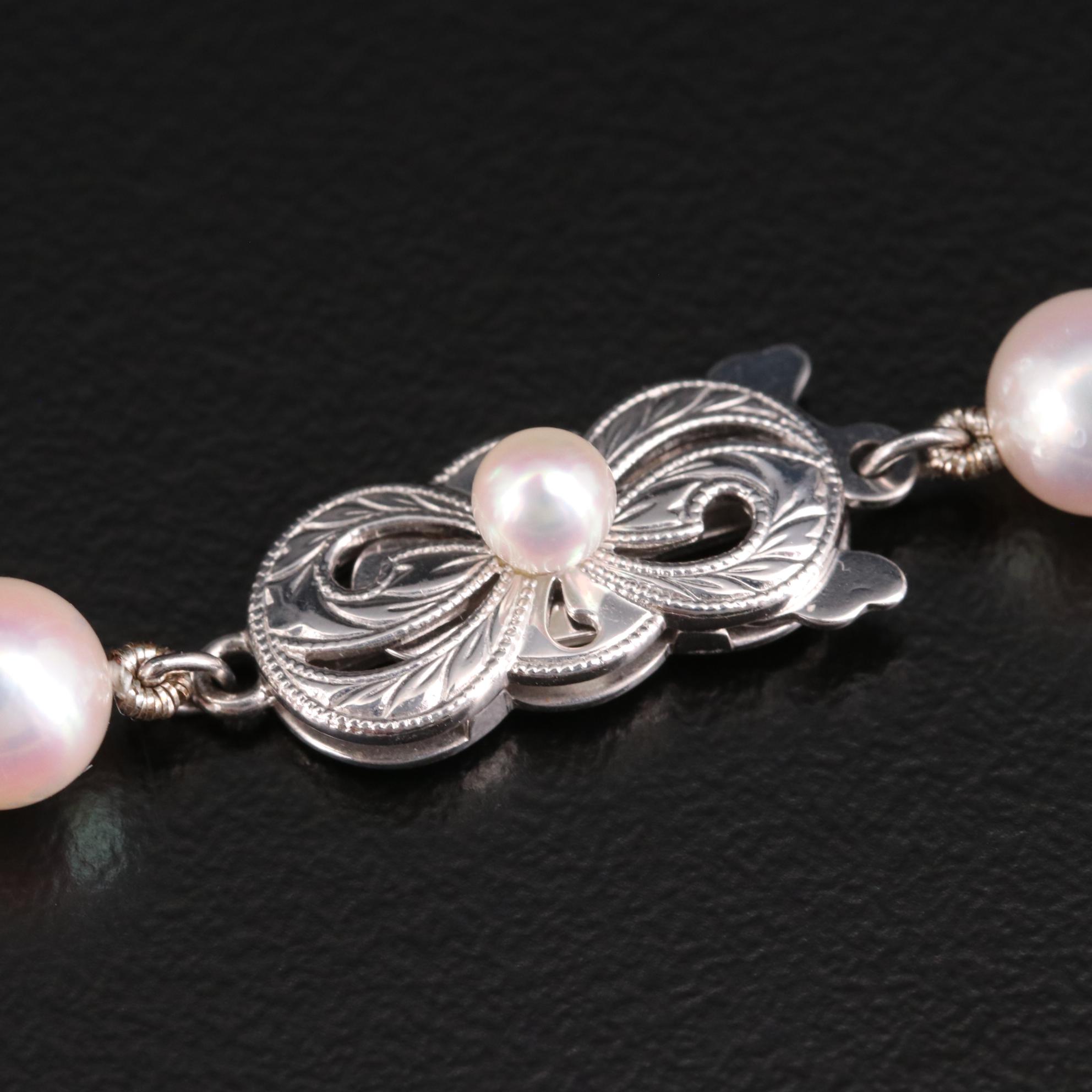 Mikimoto Single Strand Pearl Necklace with 18K Gold Clasp