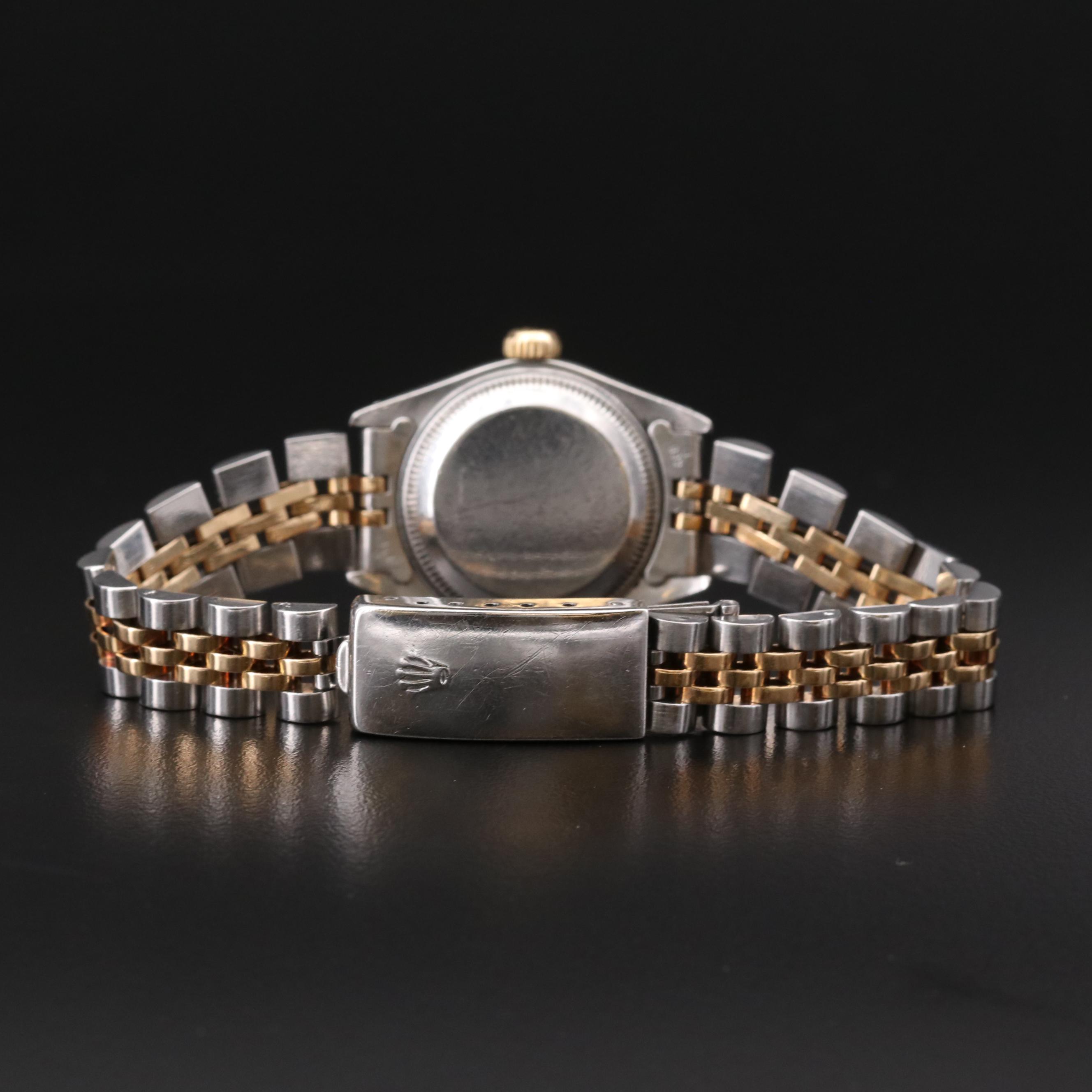 1990 Rolex Datejust Stainless Steel and 18K Gold Diamond Dial Watch