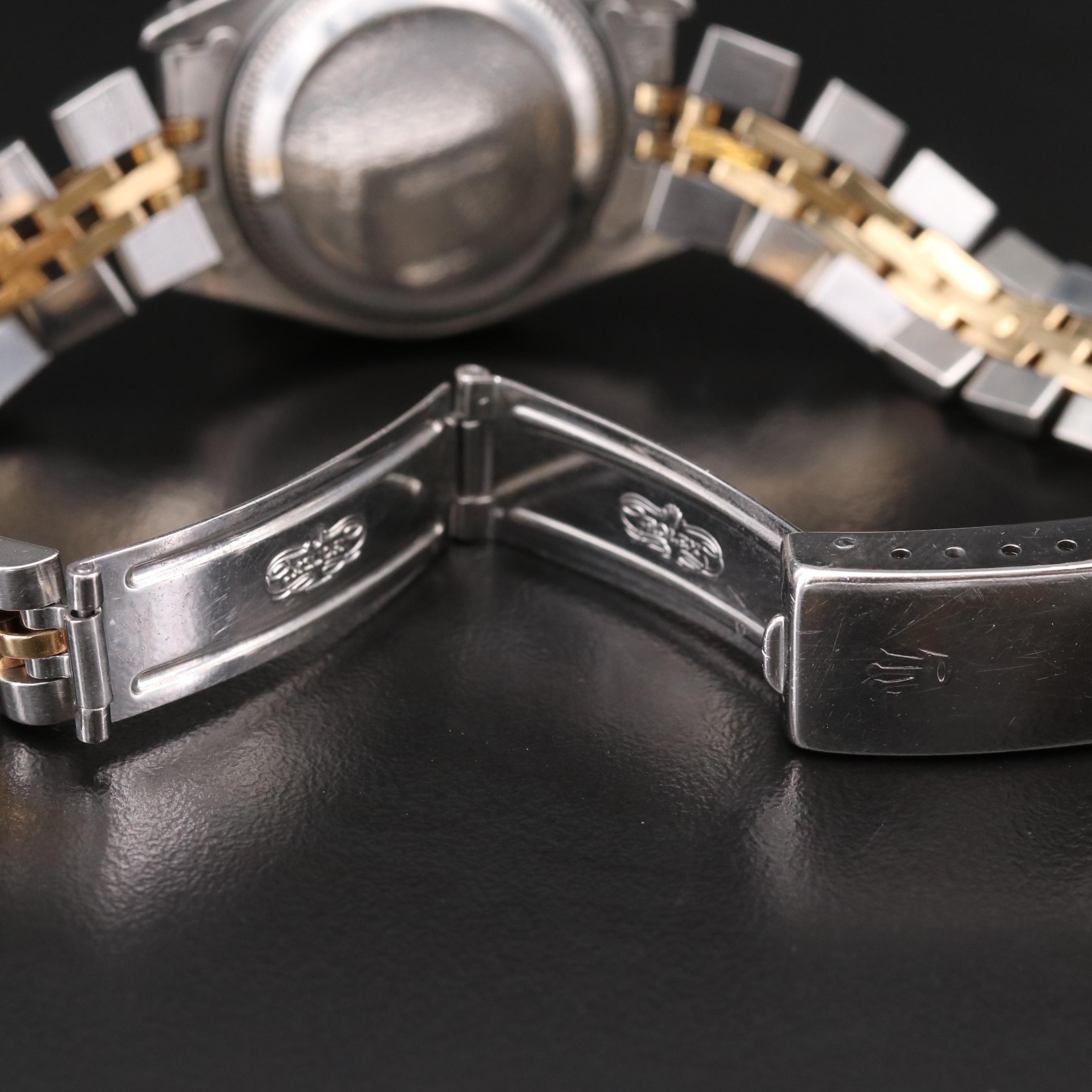 1990 Rolex Datejust Stainless Steel and 18K Gold Diamond Dial Watch