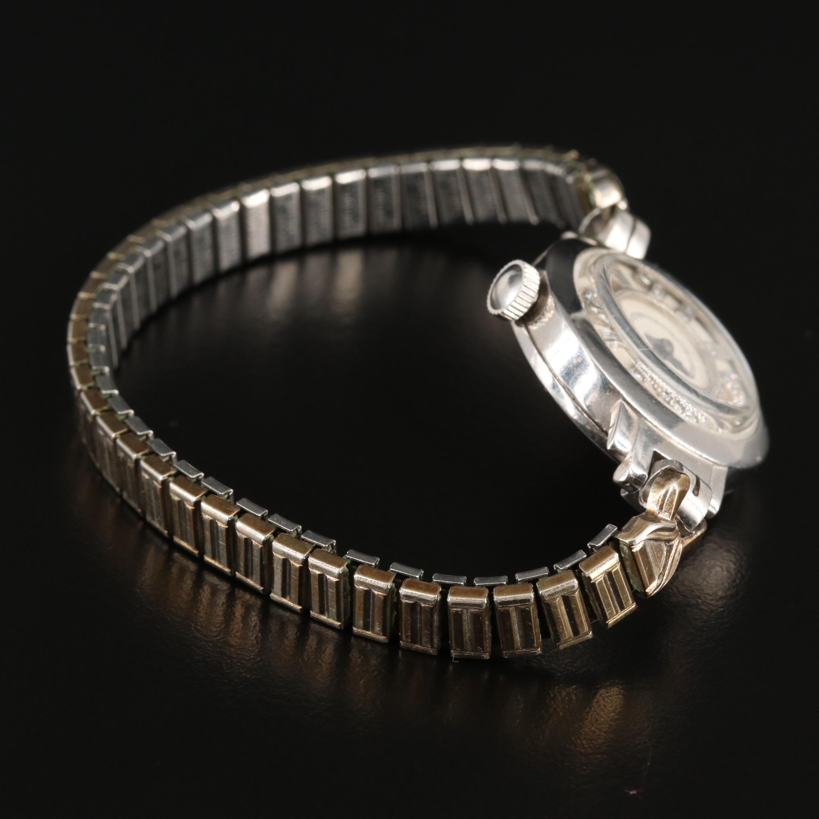 Antique Longines Diamond Dial Platinum Stem Wind Watch, 1910