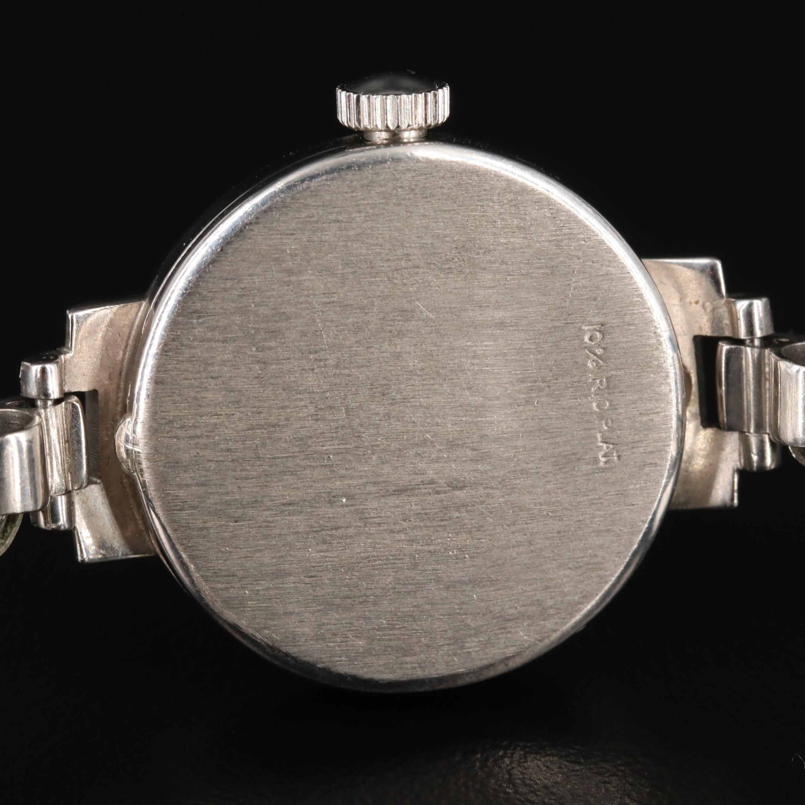 Antique Longines Diamond Dial Platinum Stem Wind Watch, 1910