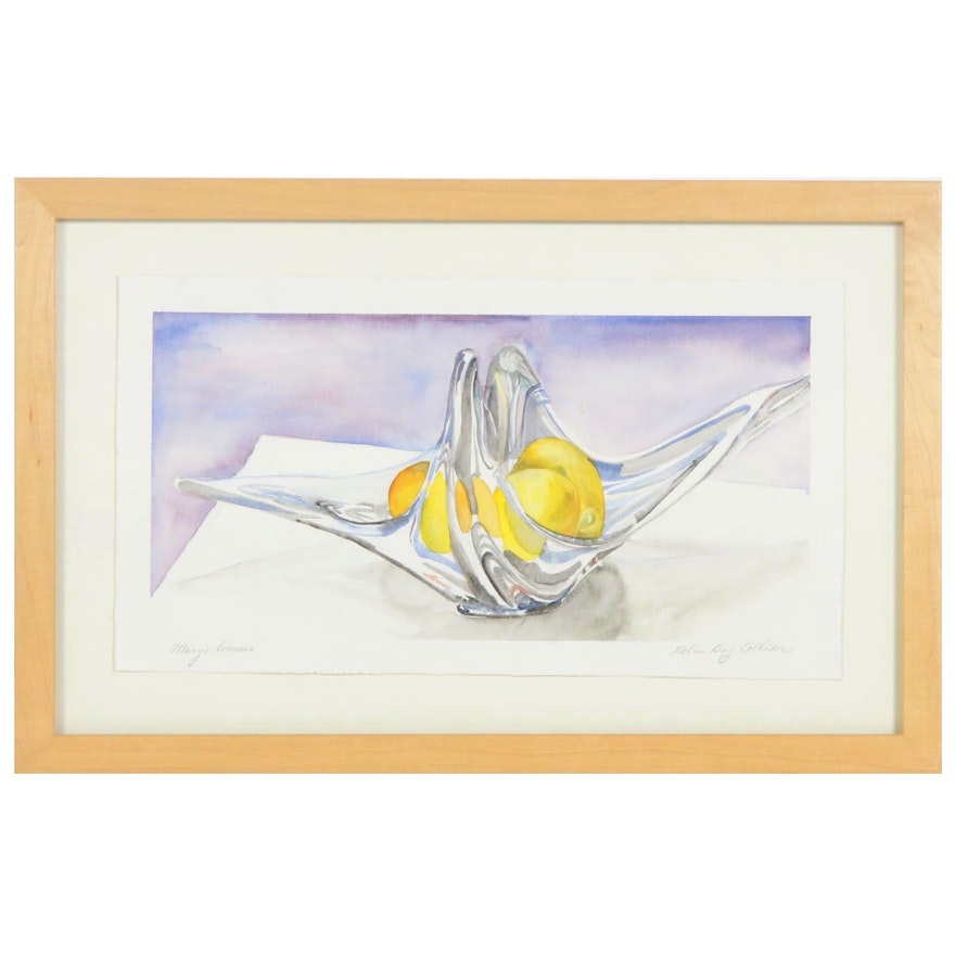 Robin King Collier Watercolor Painting "Mary's Lemons"