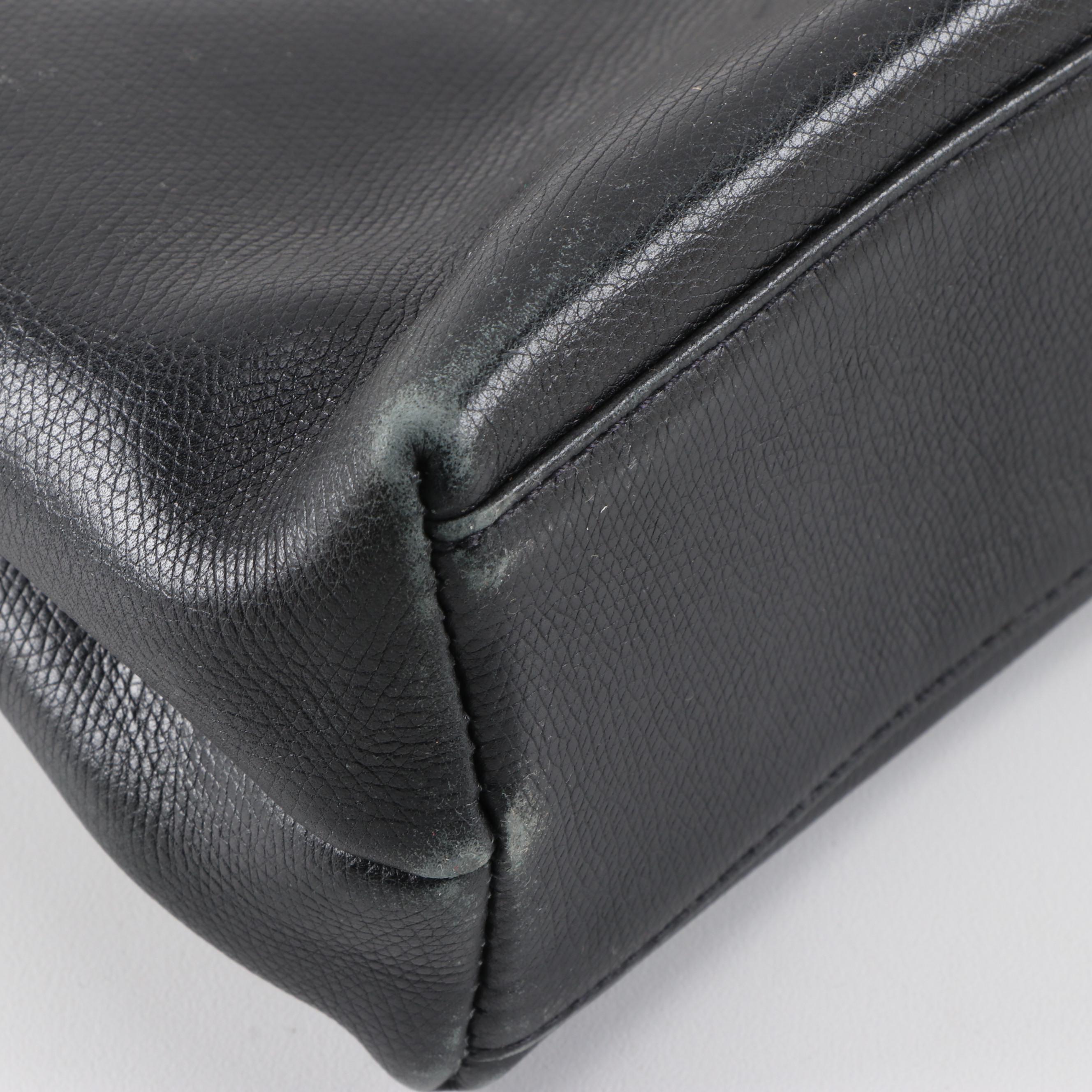 MCM Black Grained Leather Dual Compartment Shoulder Bag