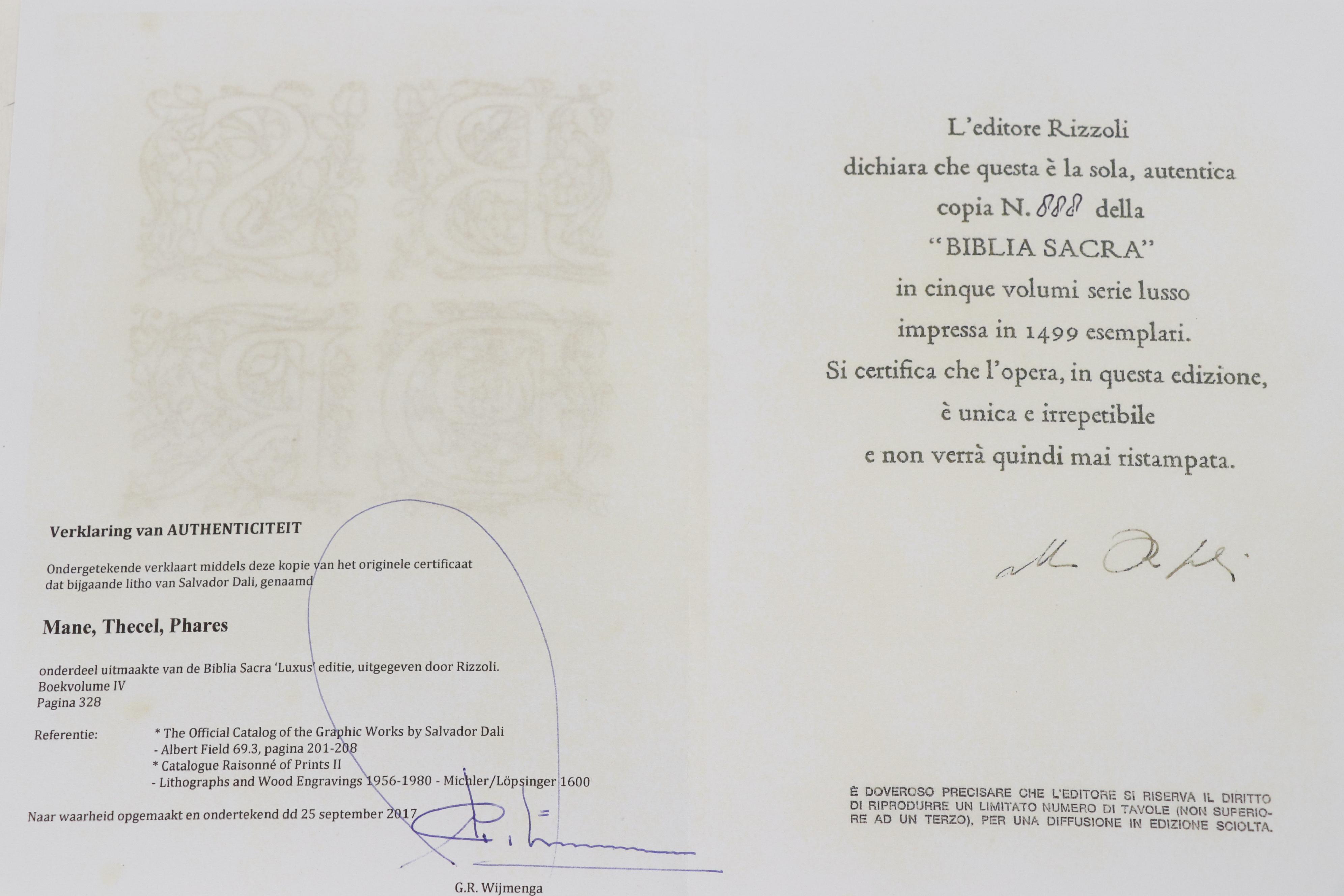 Salvador Dali Lithograph from "Biblia Sacra", 1969