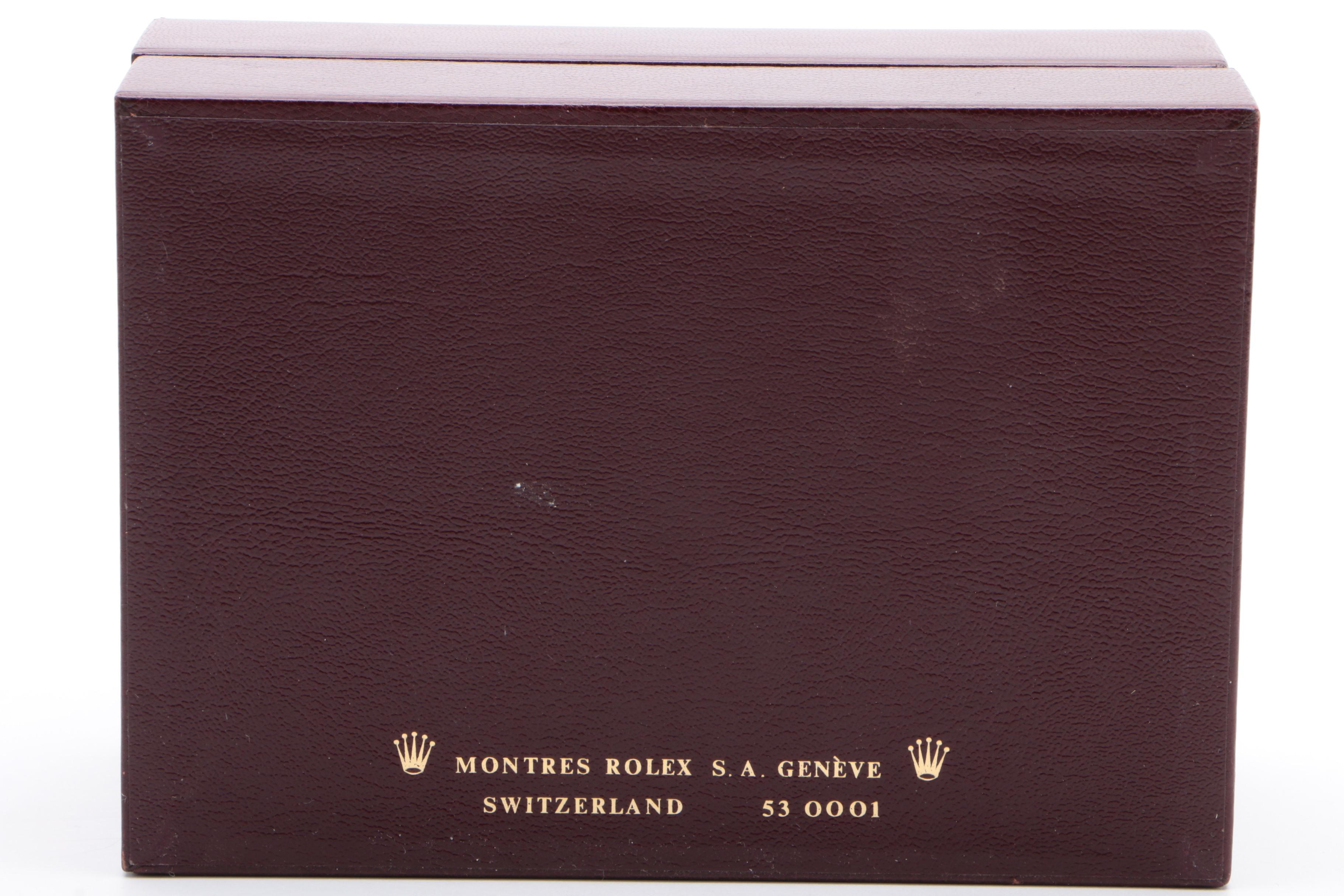 Rolex Oxblood Leather and Walnut Watch Case, Late 20th Century