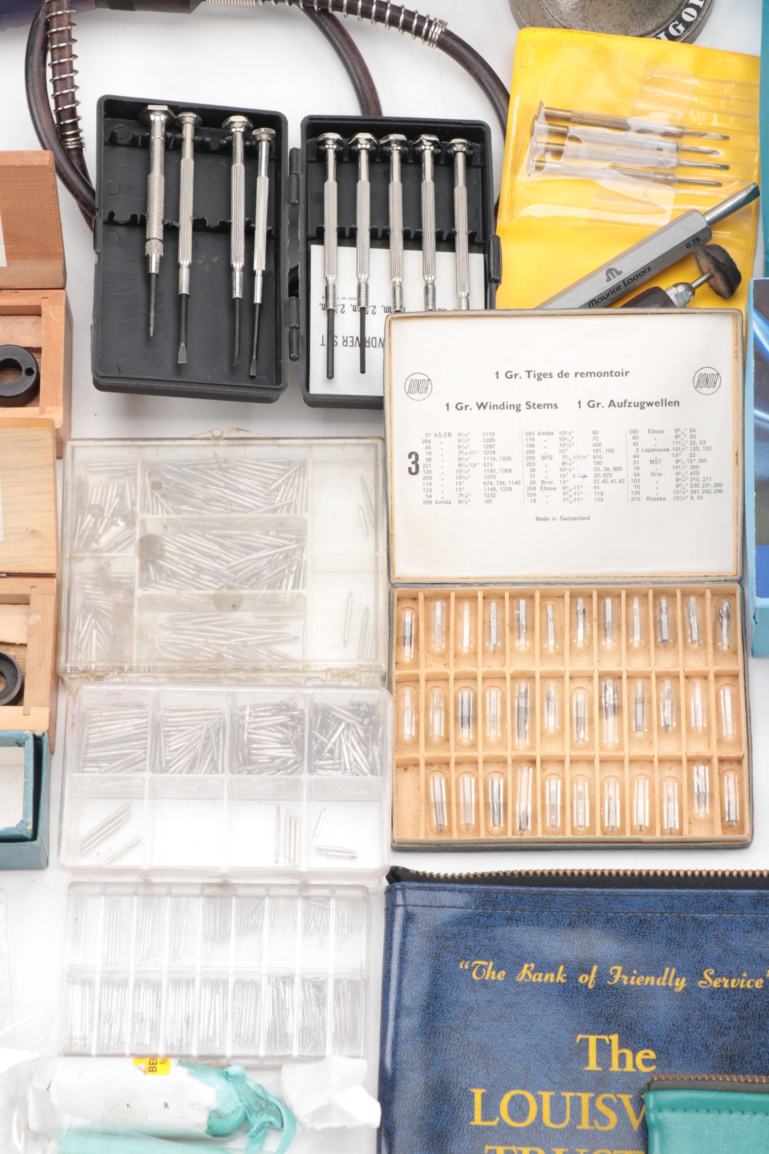 Watchmaking Tools and Parts Including Airco SPT170 Rotary Tool