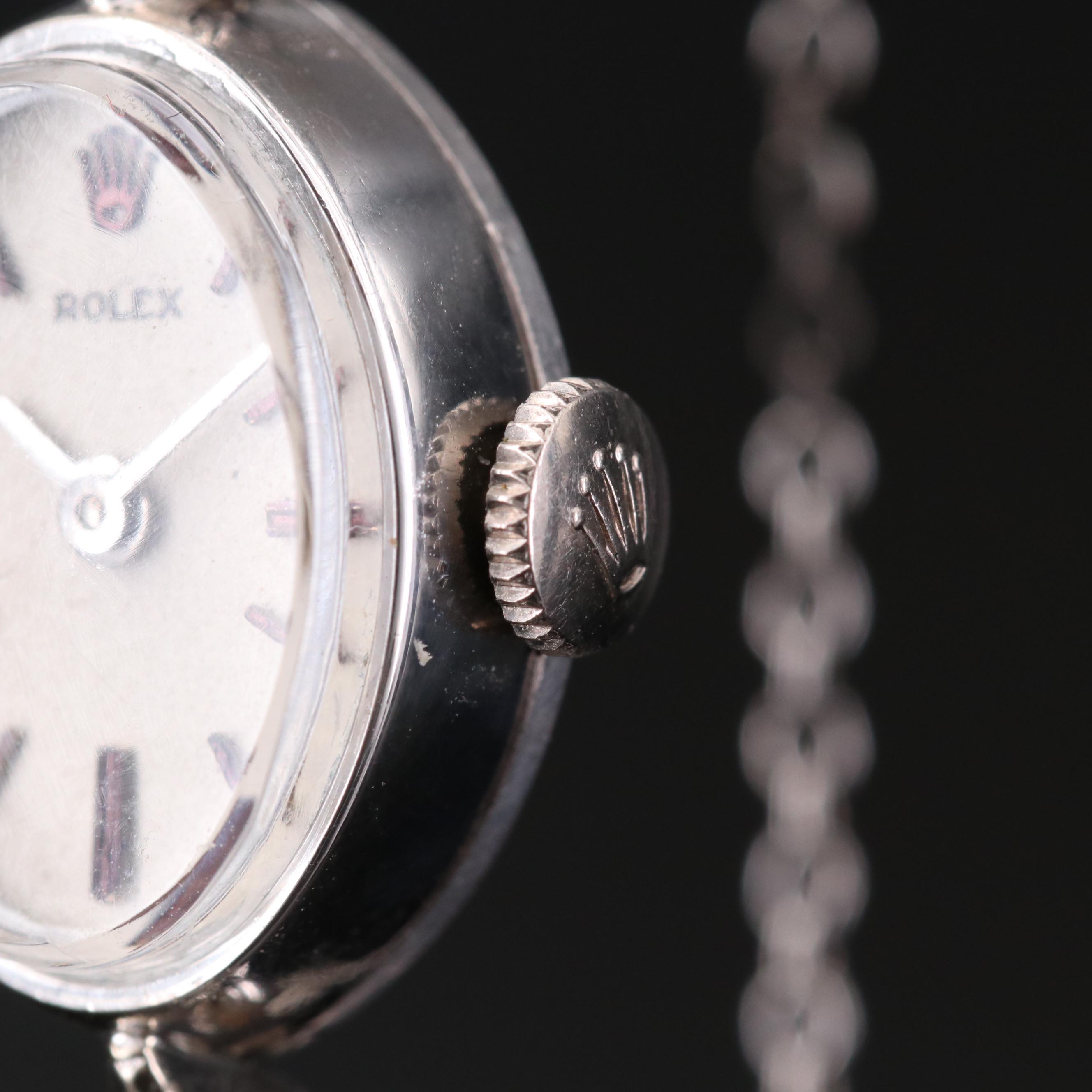 14K White Gold Rolex Stem Wind Watch