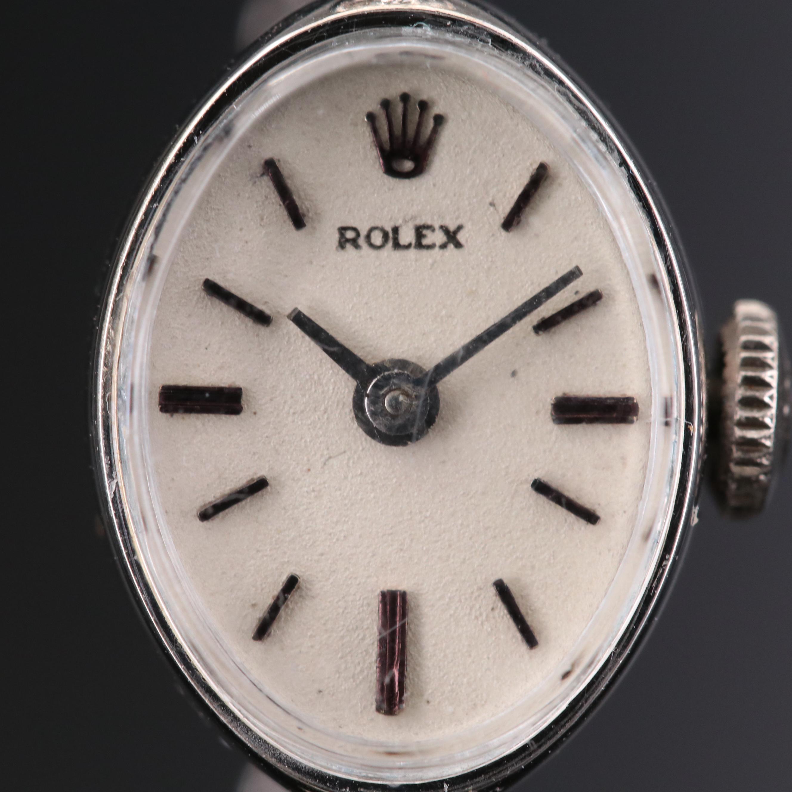 14K White Gold Rolex Stem Wind Watch