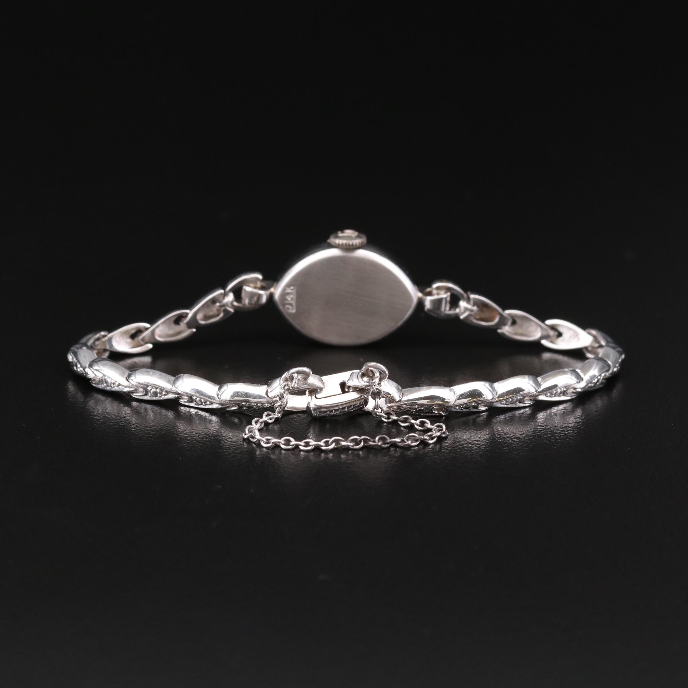 14K White Gold Rolex Stem Wind Watch