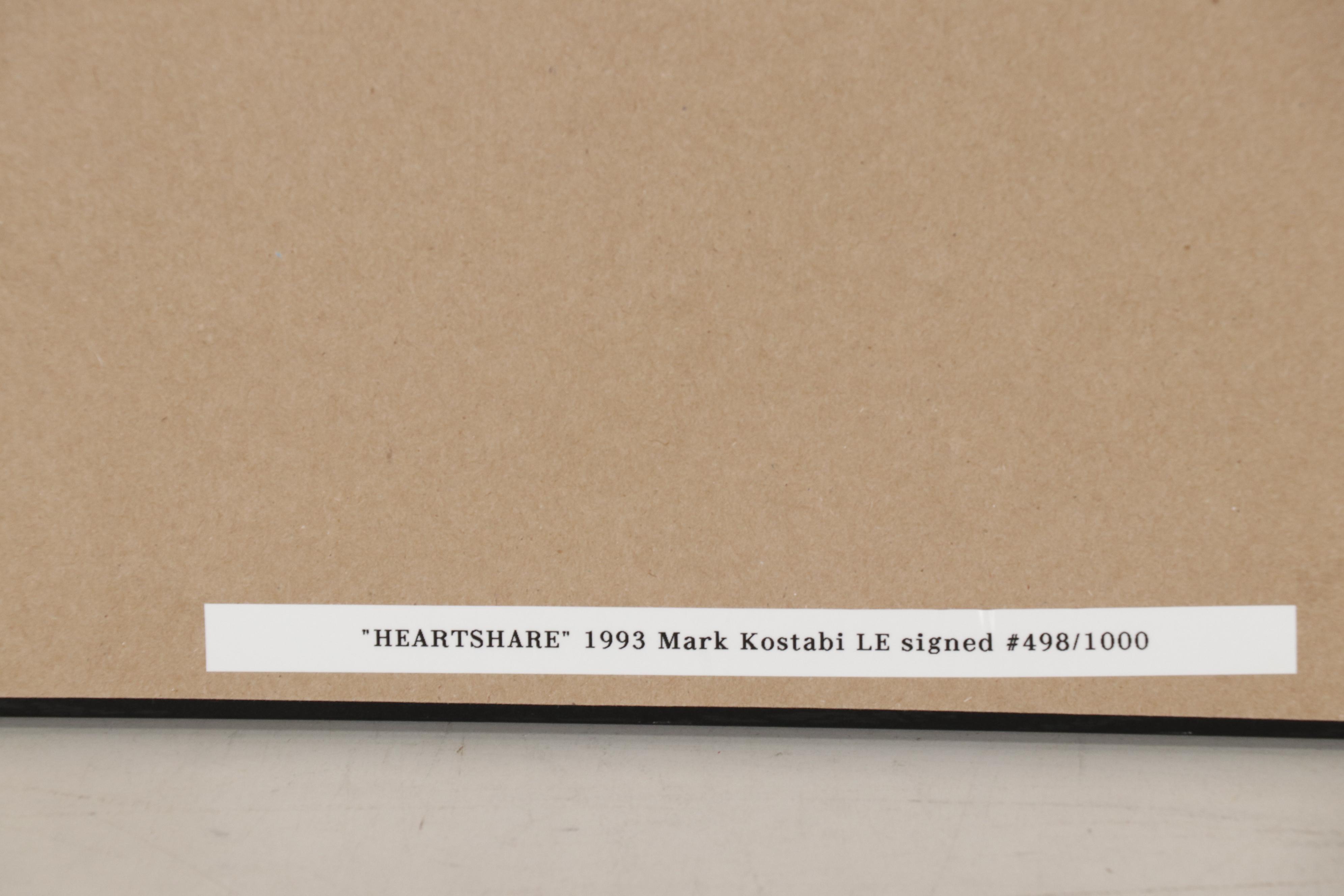 Mark Kostabi Serigraph "Heartshare", 1993