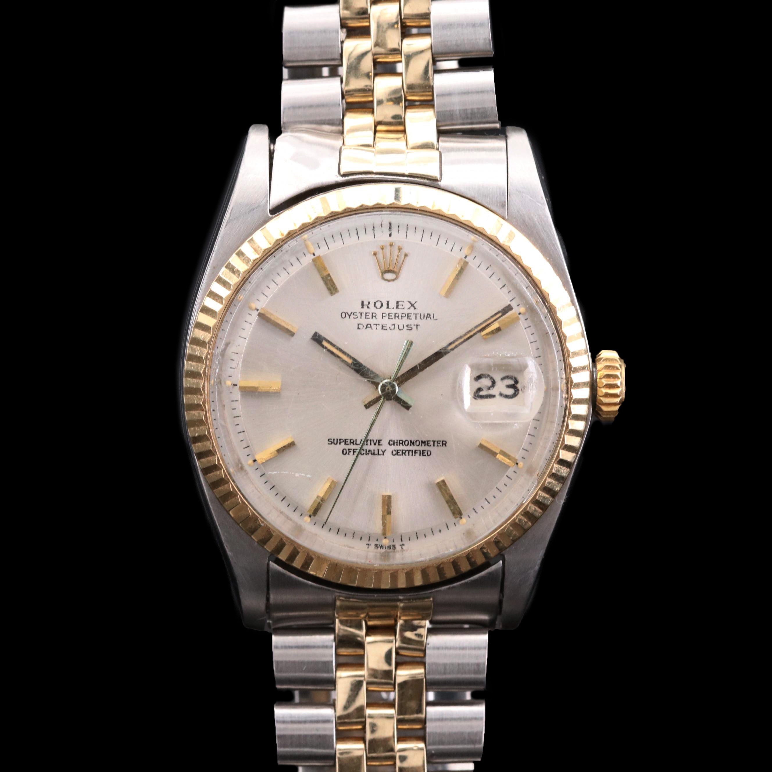 1966 Rolex Datejust 14K Gold and Stainless Steel Automatic Watch