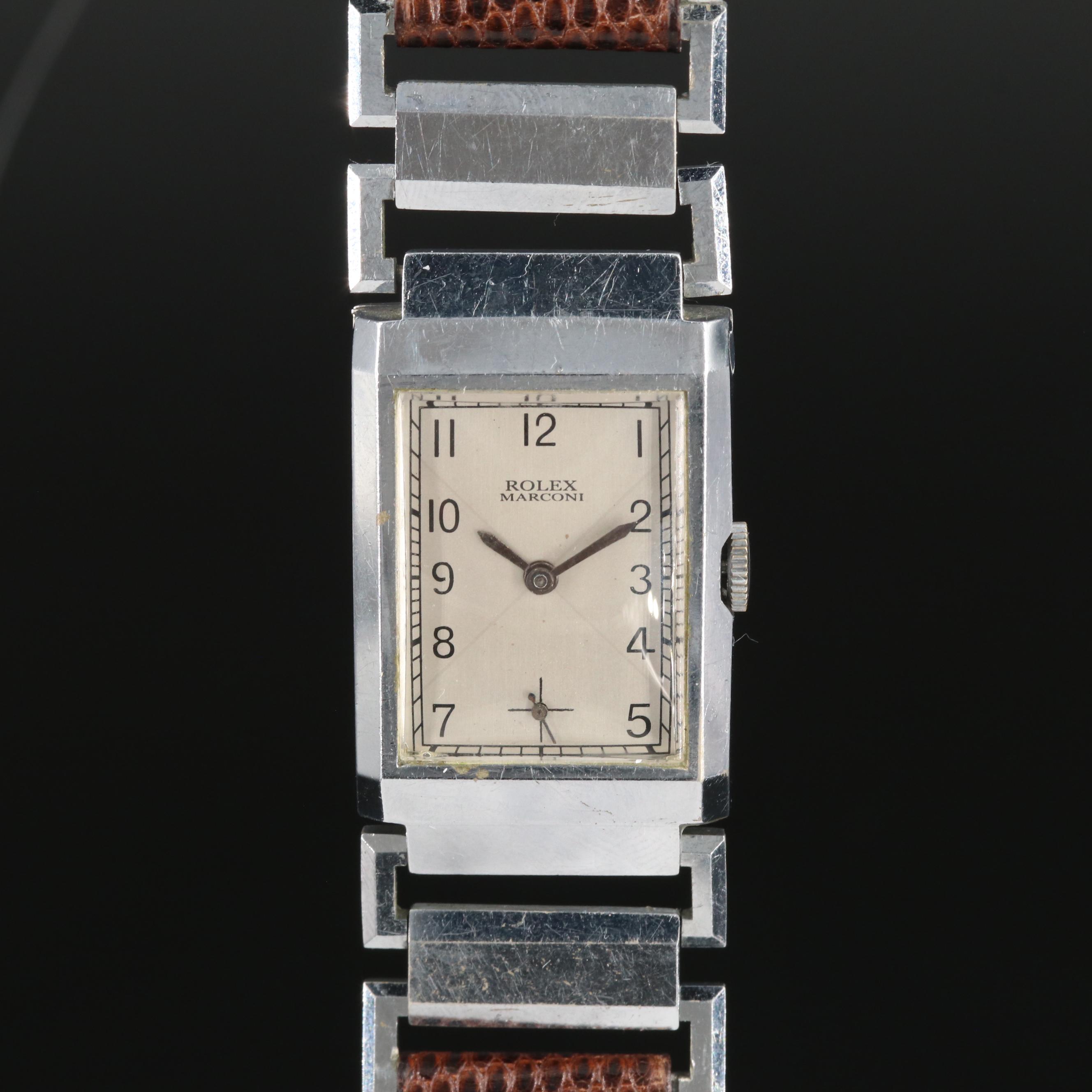 Vintage Rolex Marconi Stainless Steel Stem Wind Watch, Circa 1930