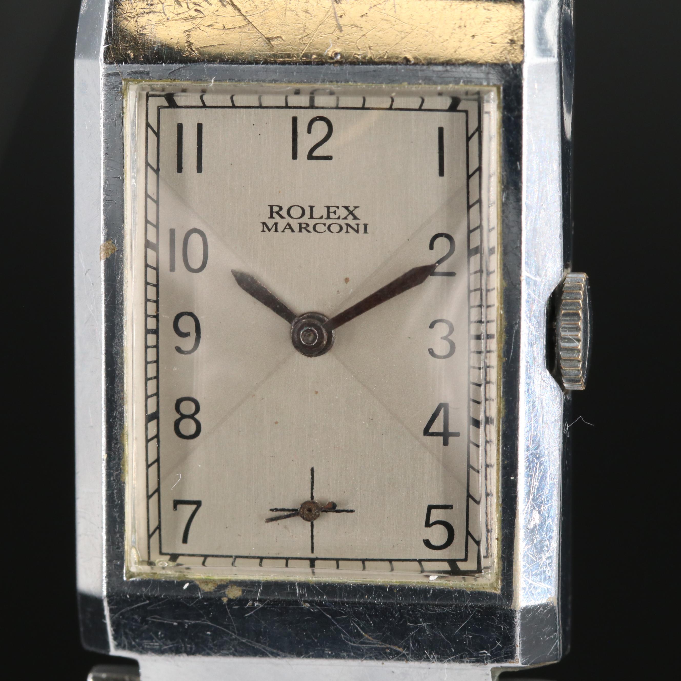 Vintage Rolex Marconi Stainless Steel Stem Wind Watch, Circa 1930