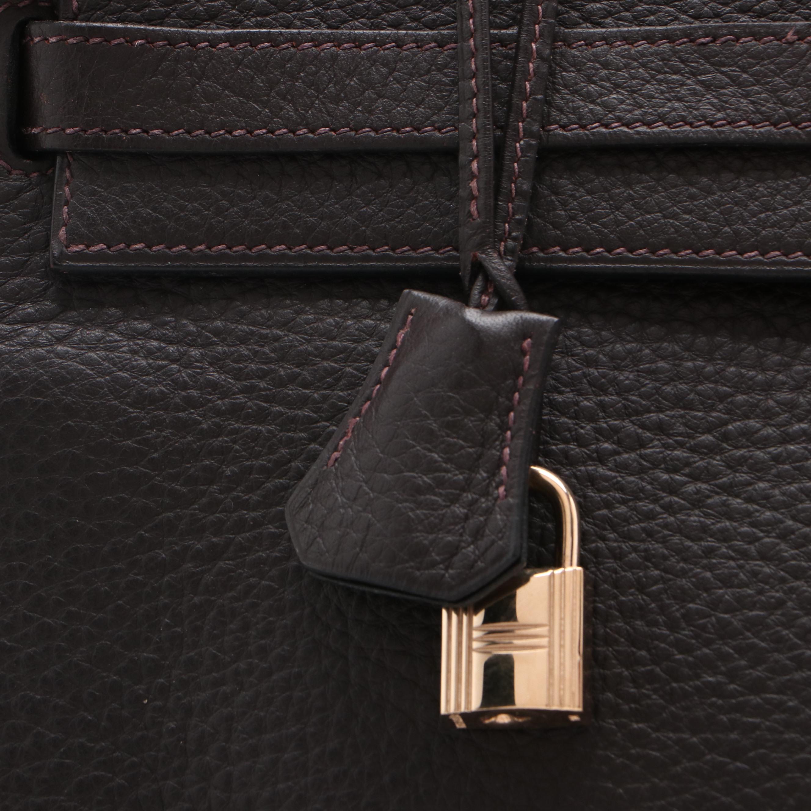 Hermès Kelly 35 Ebene Clemence Leather Satchel