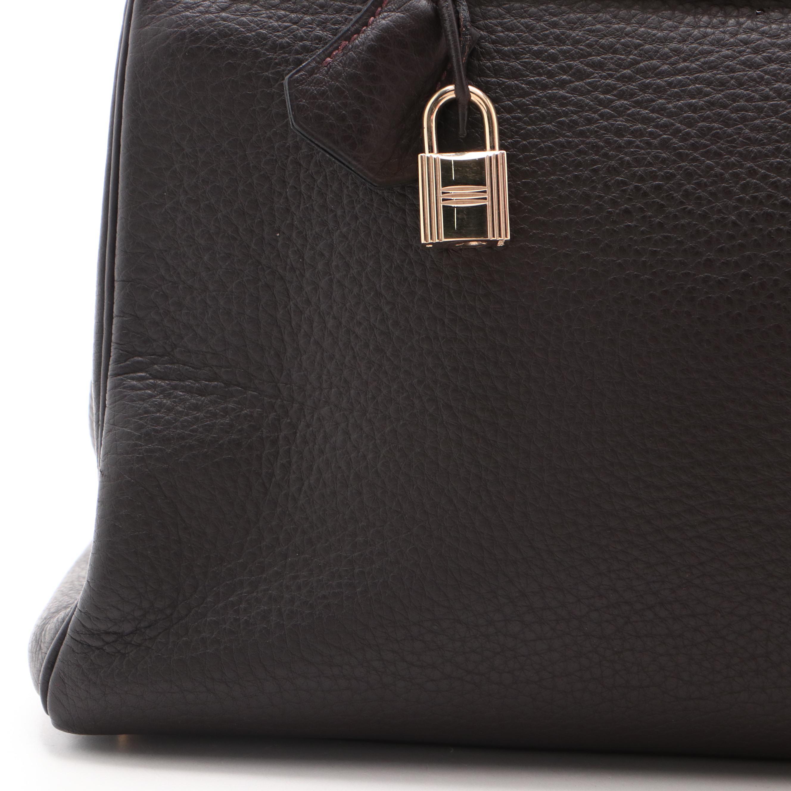 Hermès Kelly 35 Ebene Clemence Leather Satchel