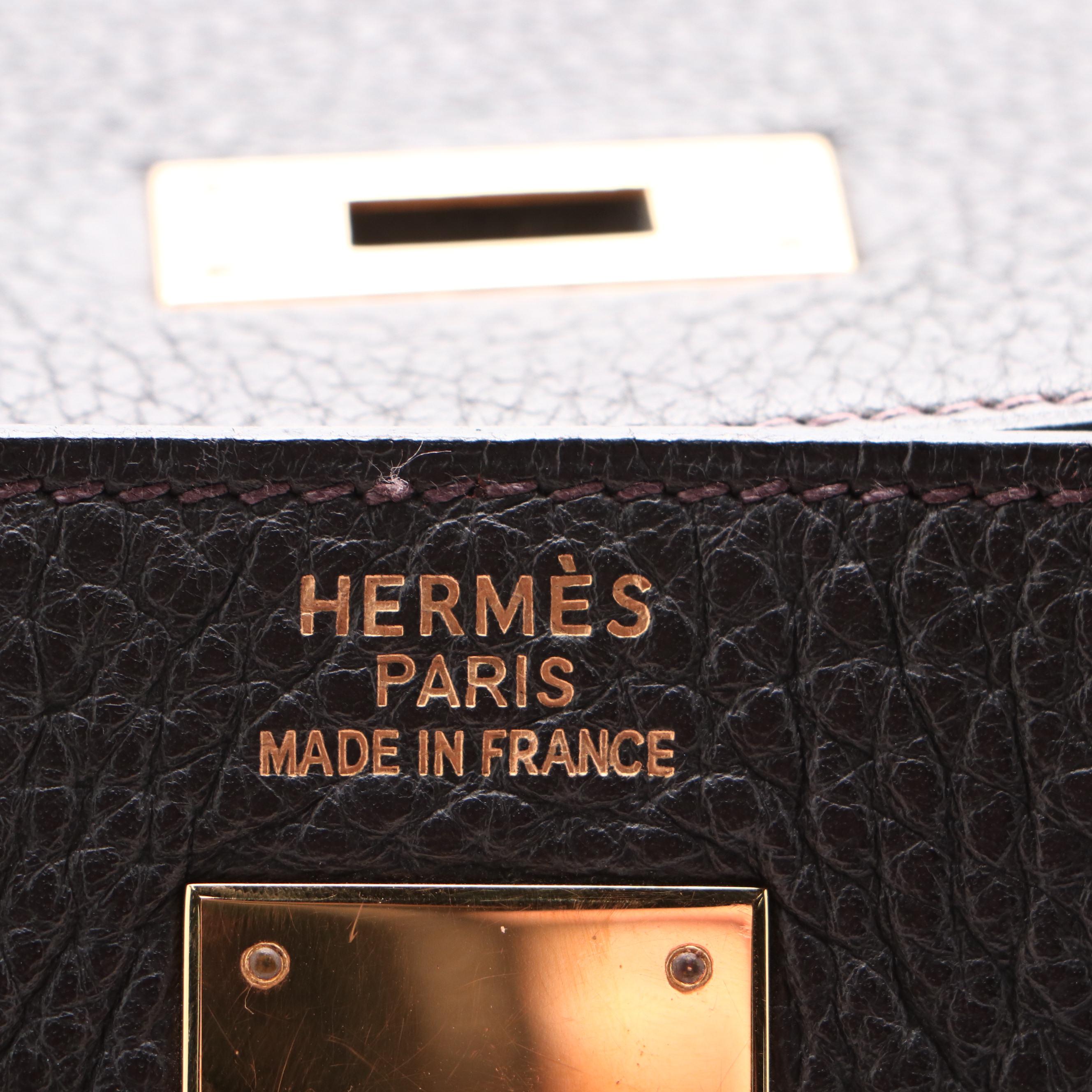 Hermès Kelly 35 Ebene Clemence Leather Satchel