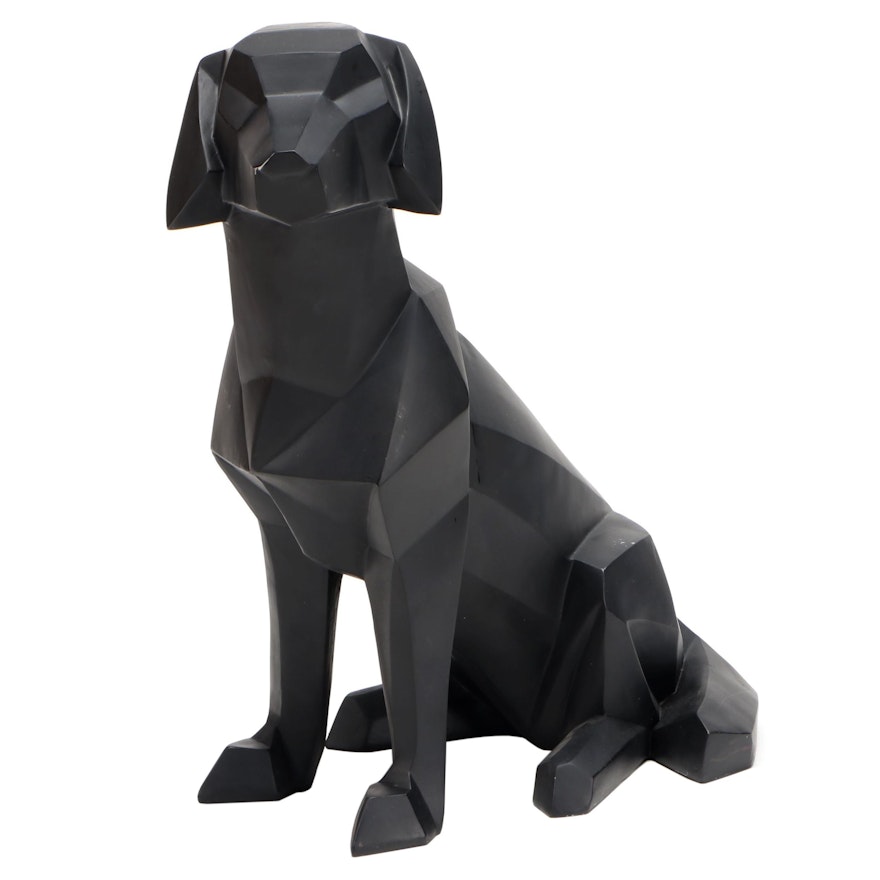 Grandin Road "Geo Dog" Molded Resin Geometric Dog Statuary